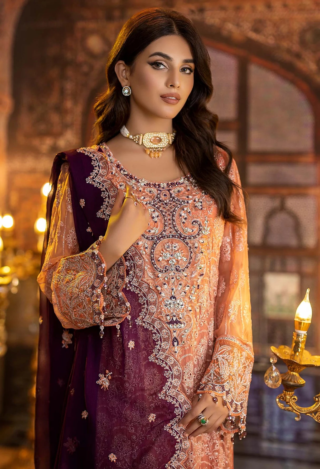 Adan's Libas Ravia Schiffli Embroidered Chiffon Collection