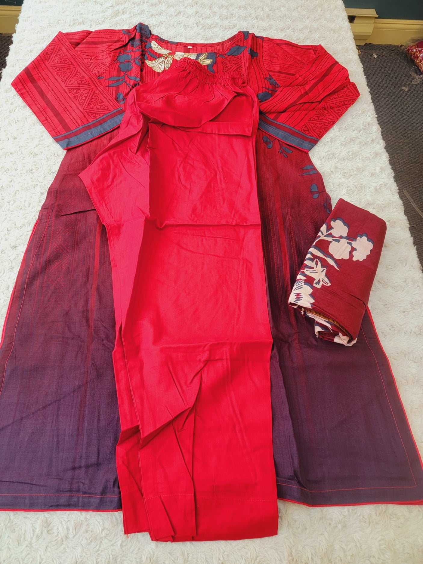 Pakistani linen Embroidered Salwar kameez Ready To Ship