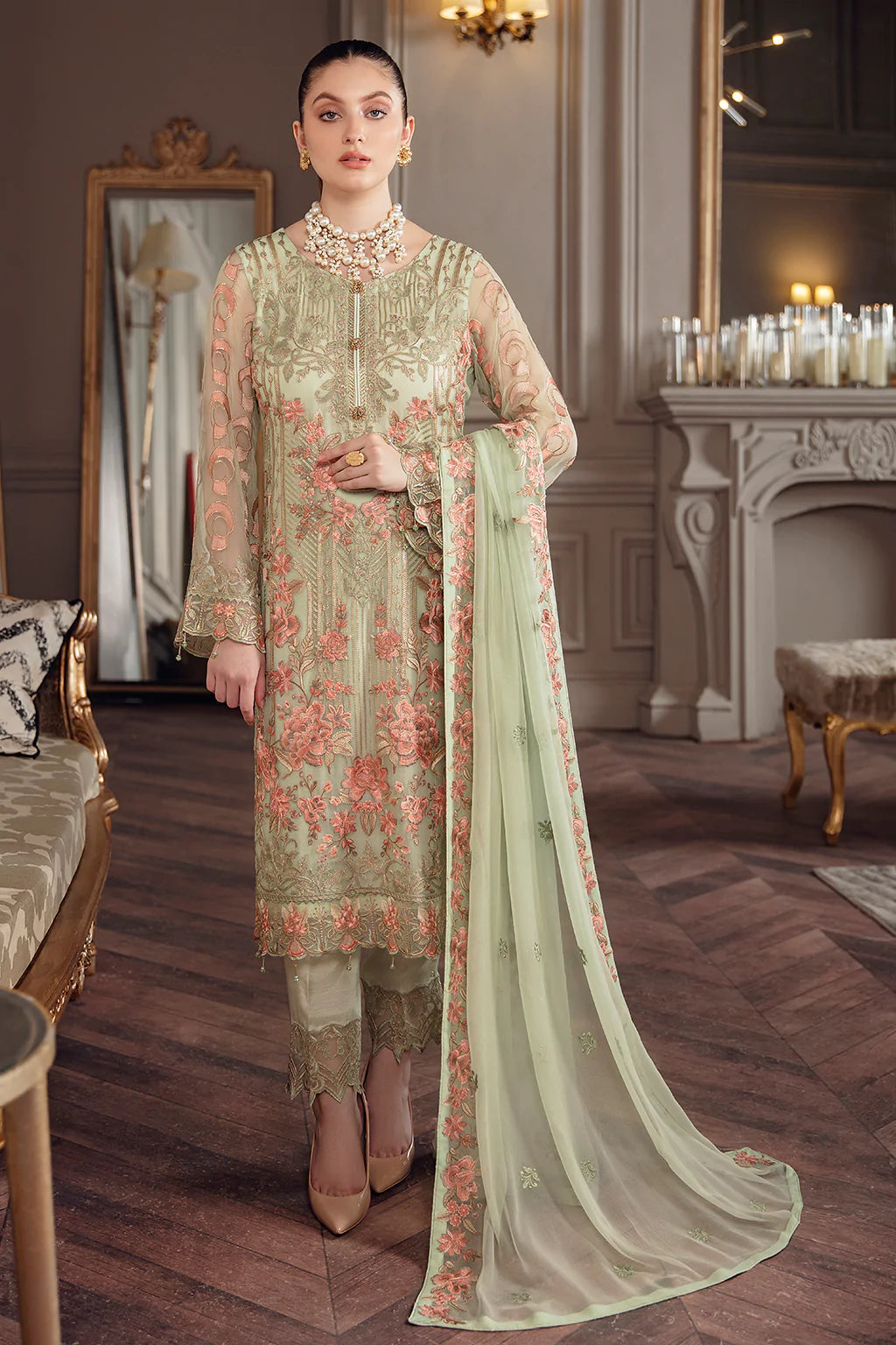 Chevron by Ramsha Luxury Chiffon Embroidered Collection