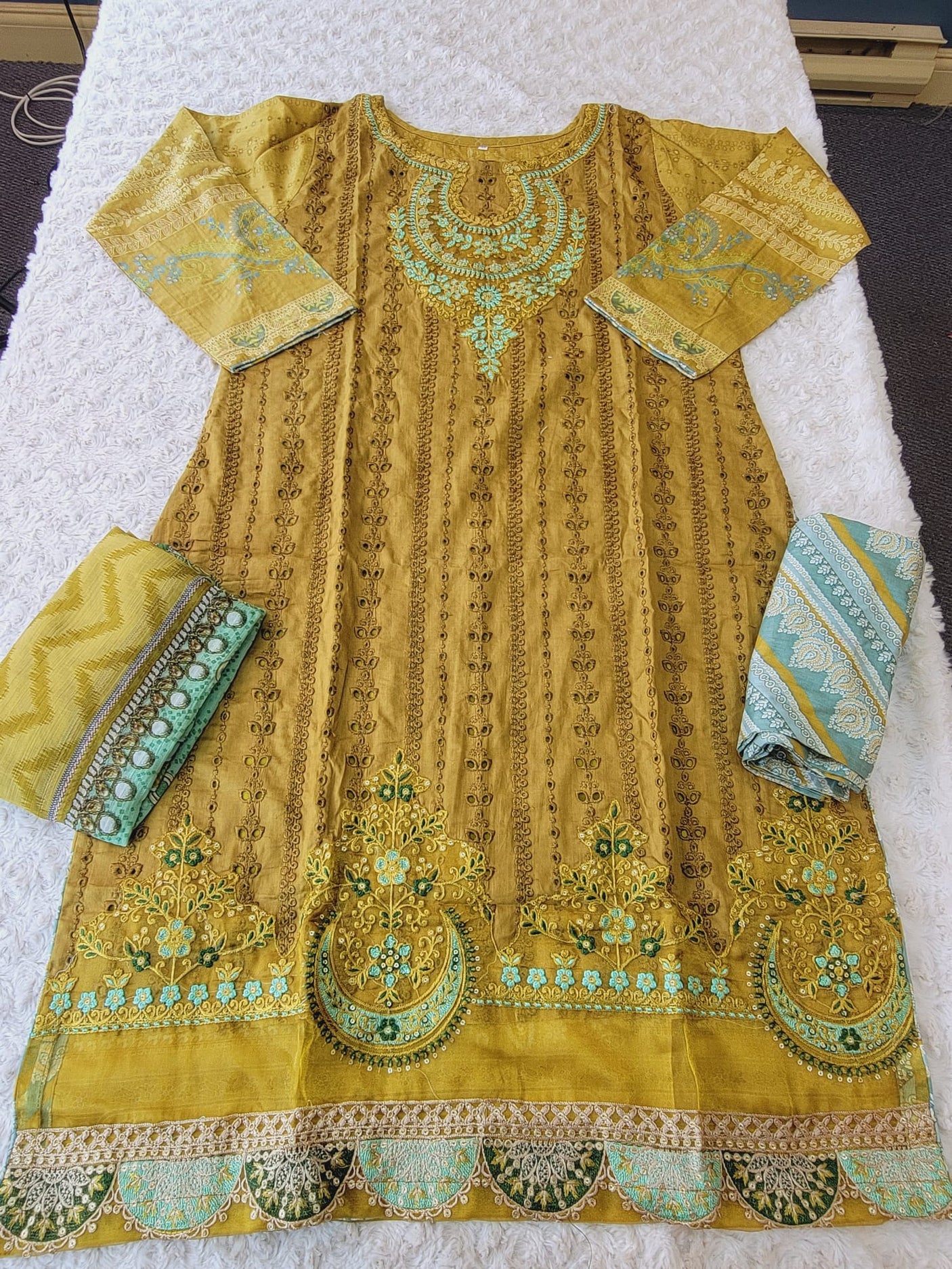 Pakistani Stitched Embroidery luxury lawn Dresses Ready To Ship