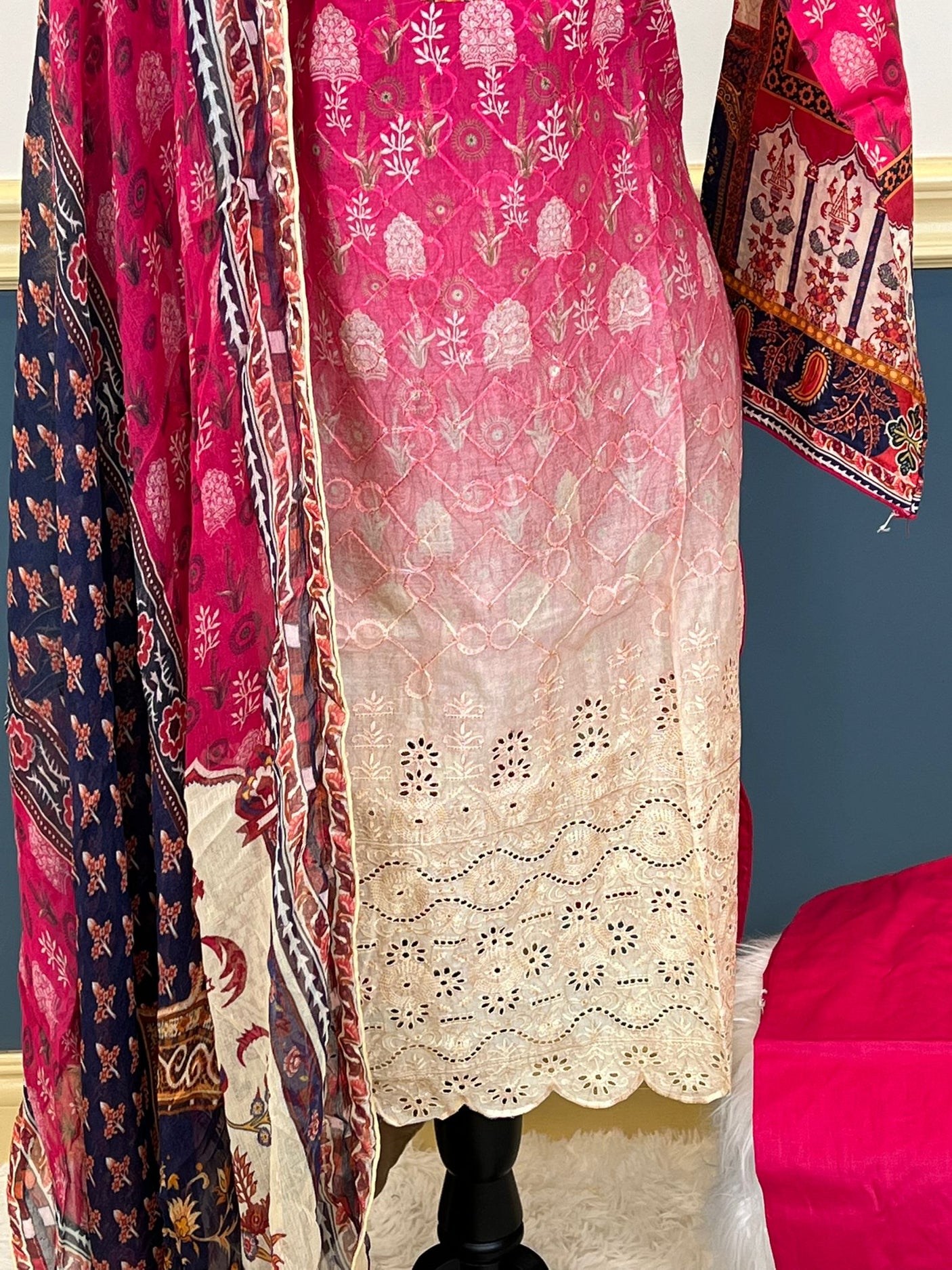 Pakistani Stitched lawn Embroidered Salwar kameez ready to ship