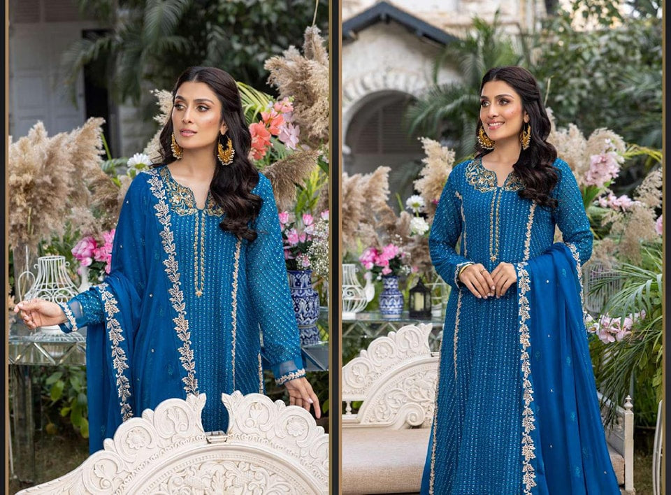 Azure luxury chiffon collection Collection 100% Original