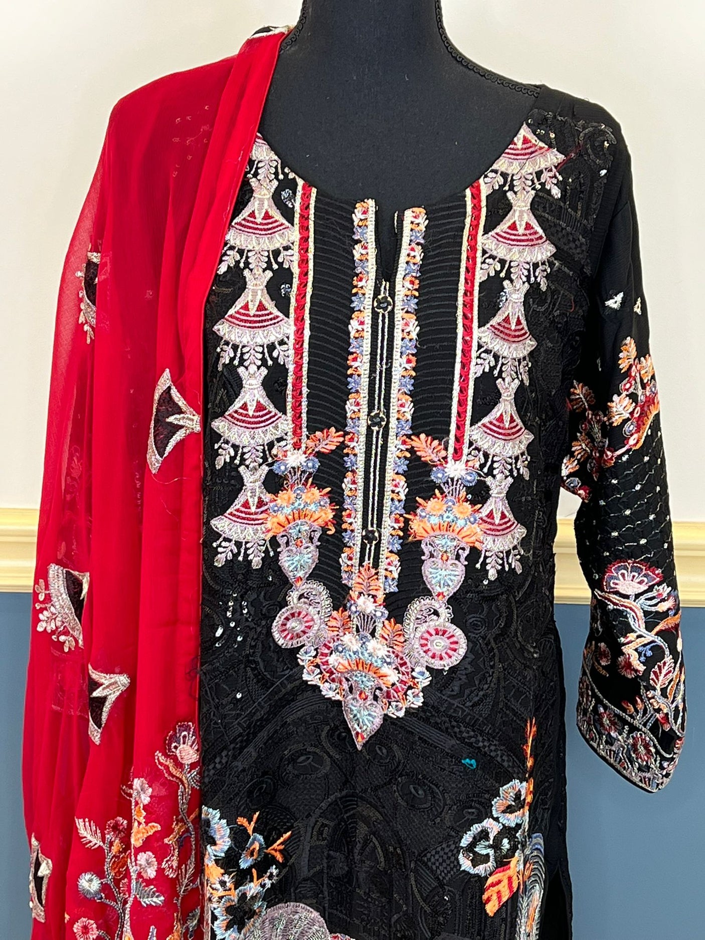 Pakistani Stitched Embroidery Party Wear Dresses Ready To Ship
