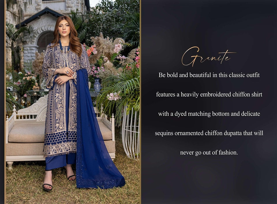 Azure luxury chiffon collection Collection 100% Original