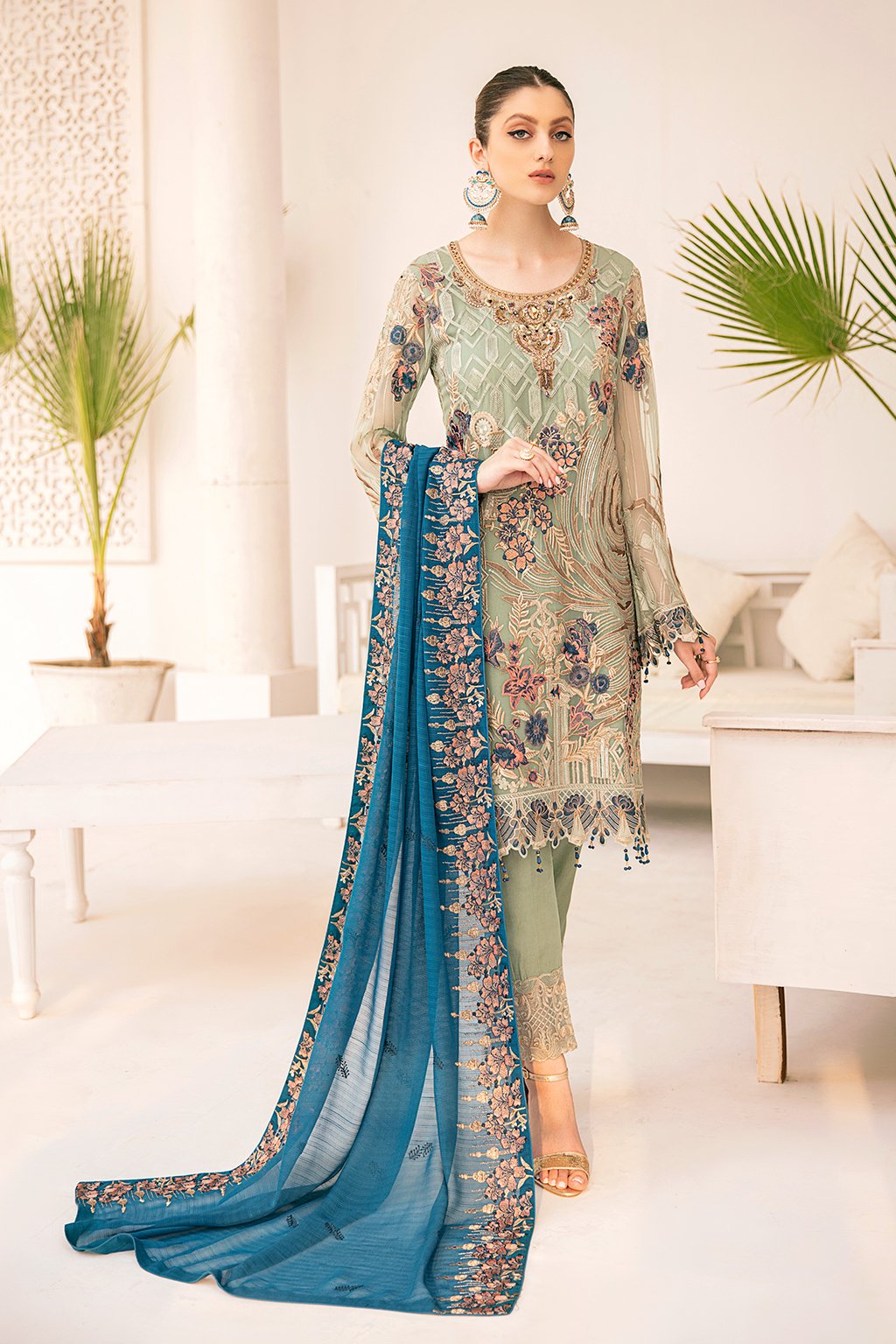 Minhal Luxury Chiffon Embroidered 2021 -100% Original Guaranteed