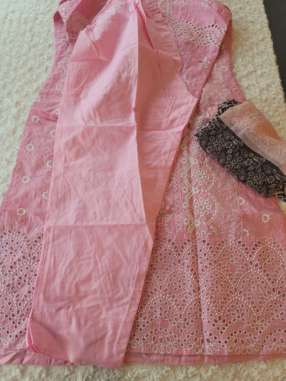 Indian Cotton Stitched Embroidery Suit Ready To Ship