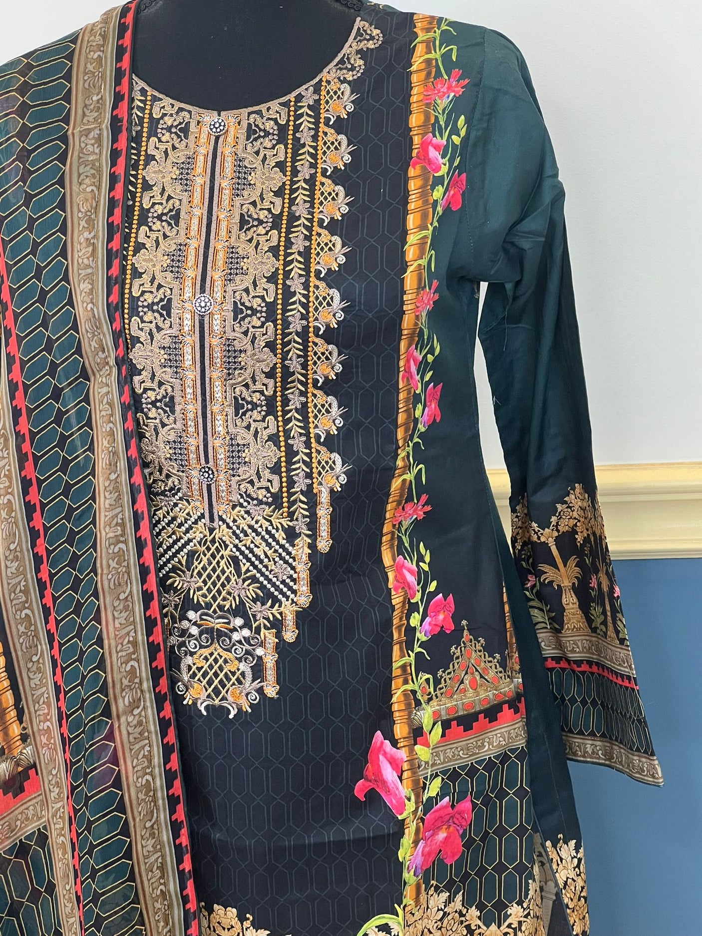 Pakistani Stitched Embroidery luxury lawn Dresses Ready To Ship