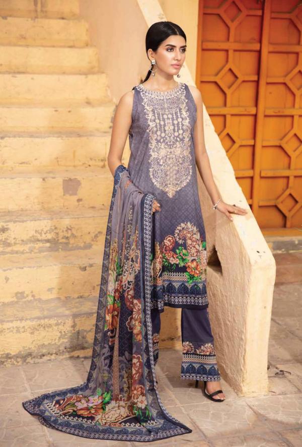 Johra Mahsa Embroidered Digital Printed Lawn-100% Original Guaranteed