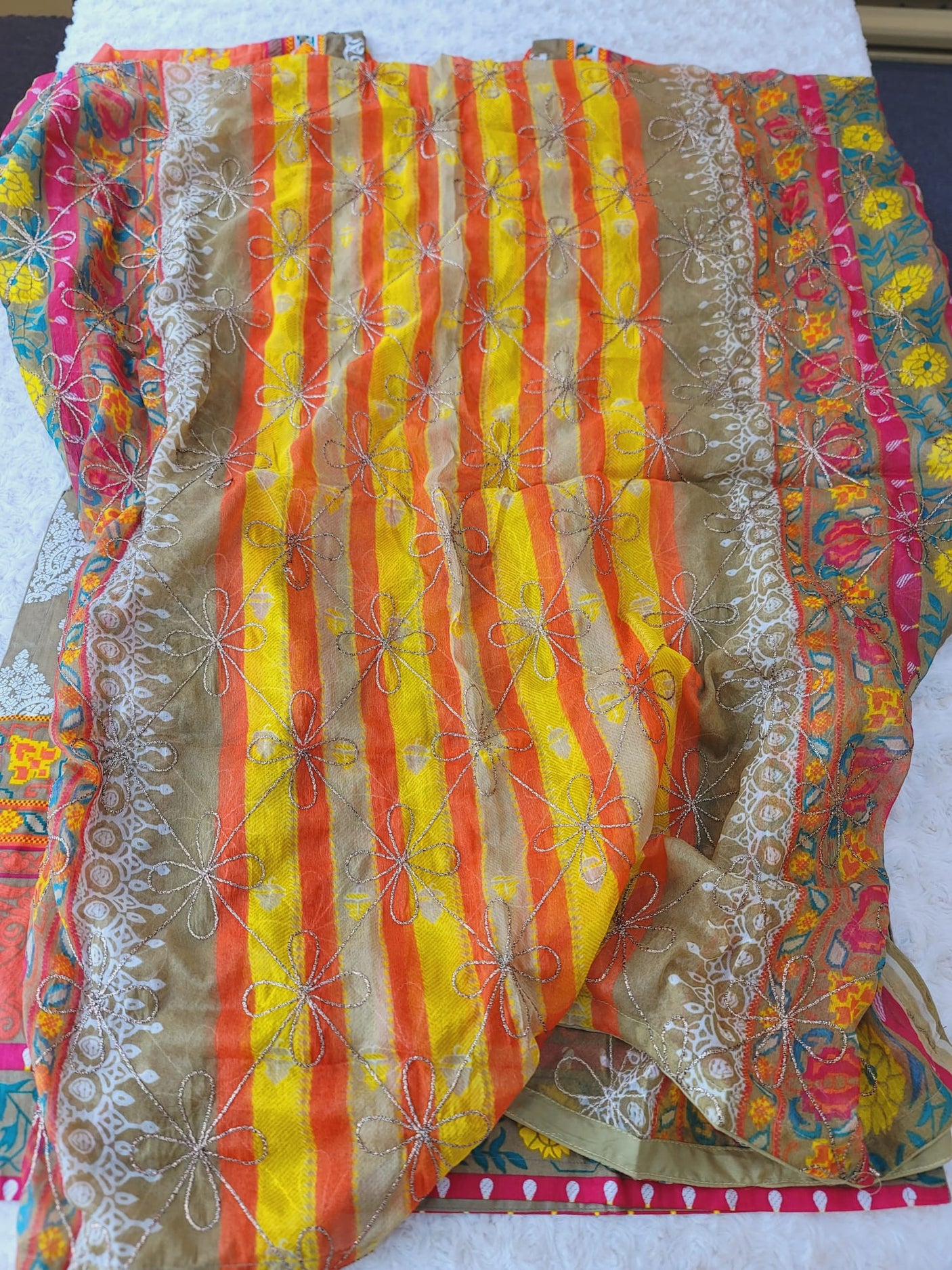 Pakistani stitched lawn Embroidered Salwar kameez ready to ship