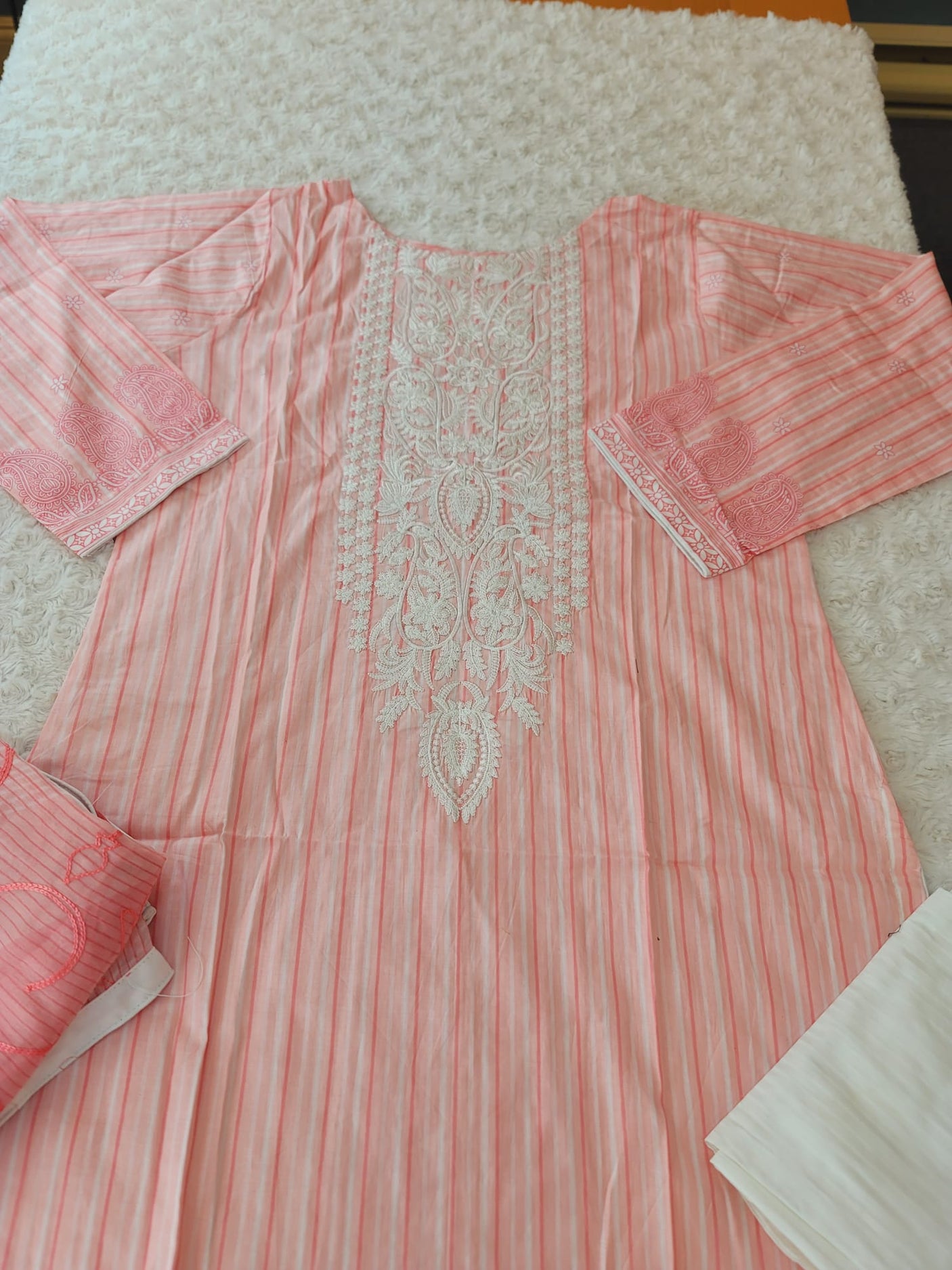 Pakistani stitched lawn Embroidered Salwar kameez ready to ship