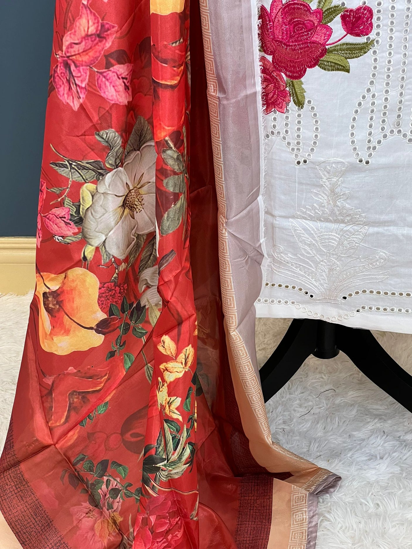 Pakistani Stitched lawn Embroidered Salwar kameez ready to ship