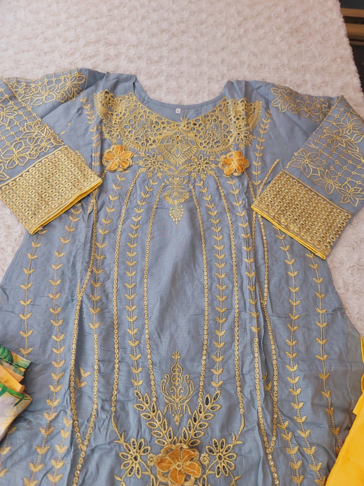 Pakistani Stitched Embroidered luxury lawn Dresses With Silk Dupatta Ready To Ship