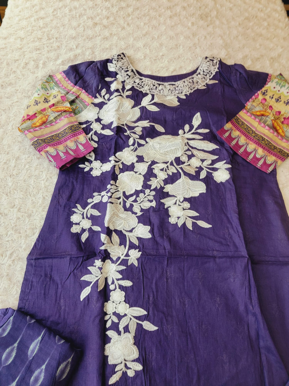 Indian Cotton Stitched Embroidery Suit Ready To Ship