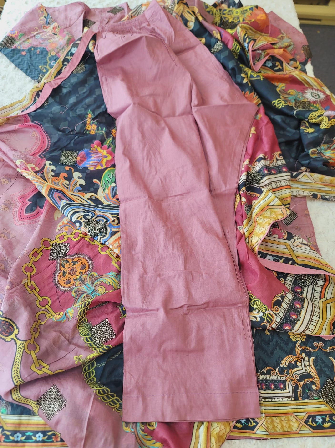 Pakistani Stitched lawn Embroidered Salwar kameez ready to ship