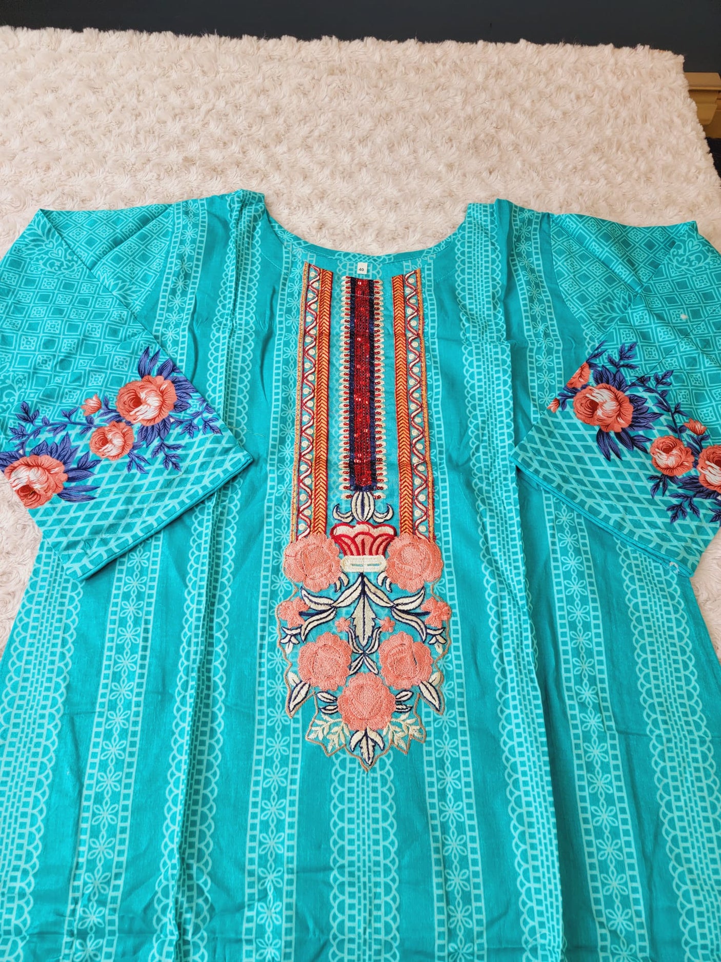 Pakistani Stitched lawn Embroidered Salwar kameez ready to ship