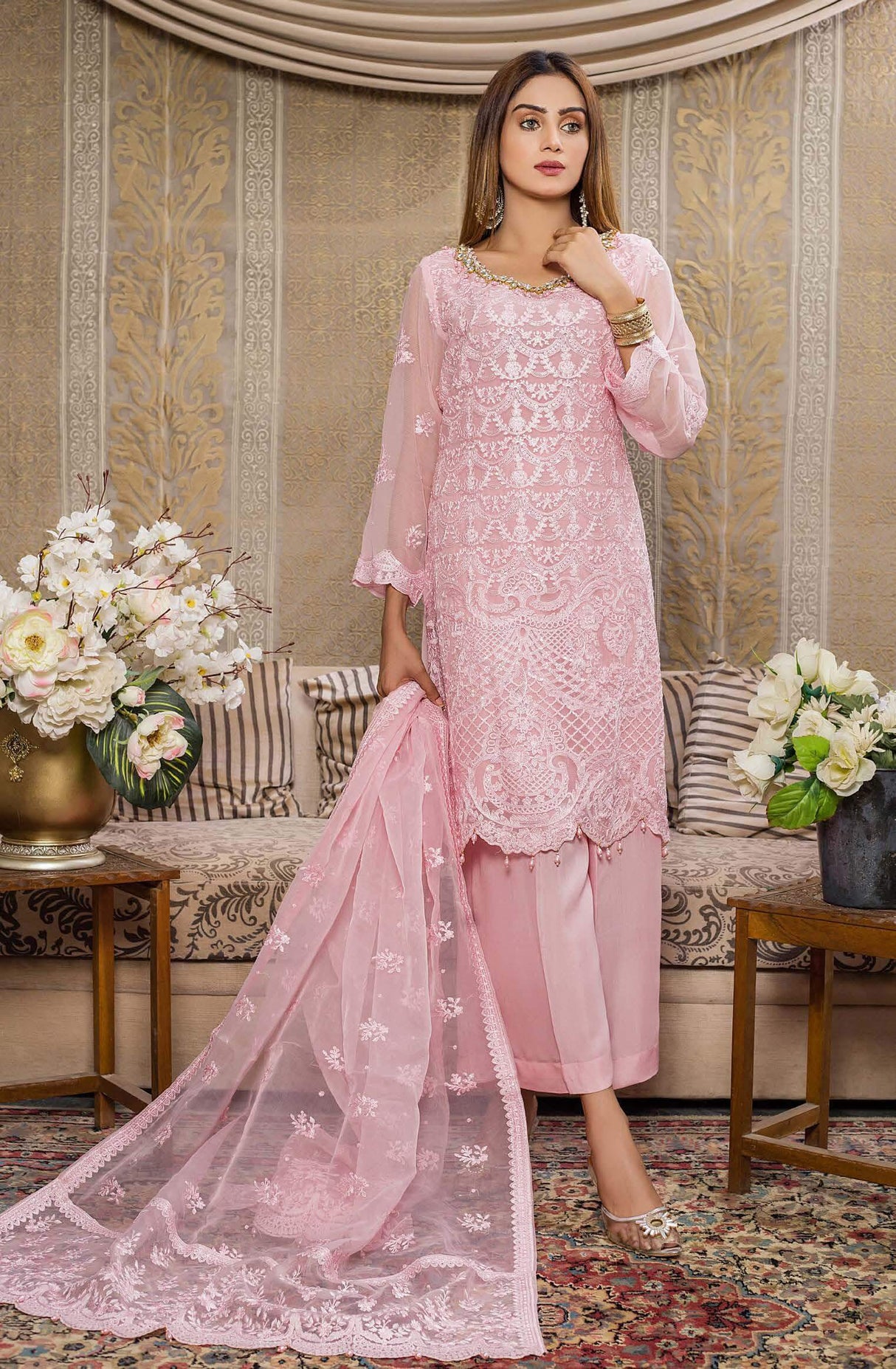Zainab Fazlani Luxury Embrodered chiffon Collection 100% Original