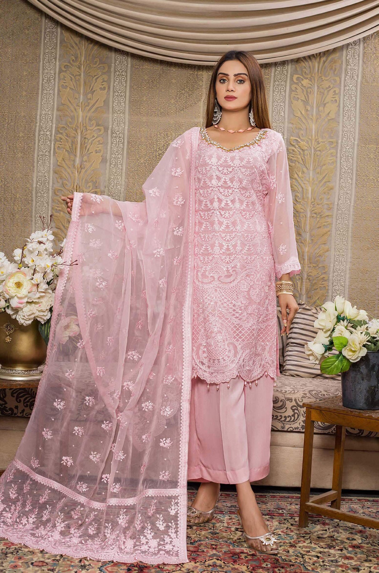 Zainab Fazlani Luxury Embrodered chiffon Collection 100% Original