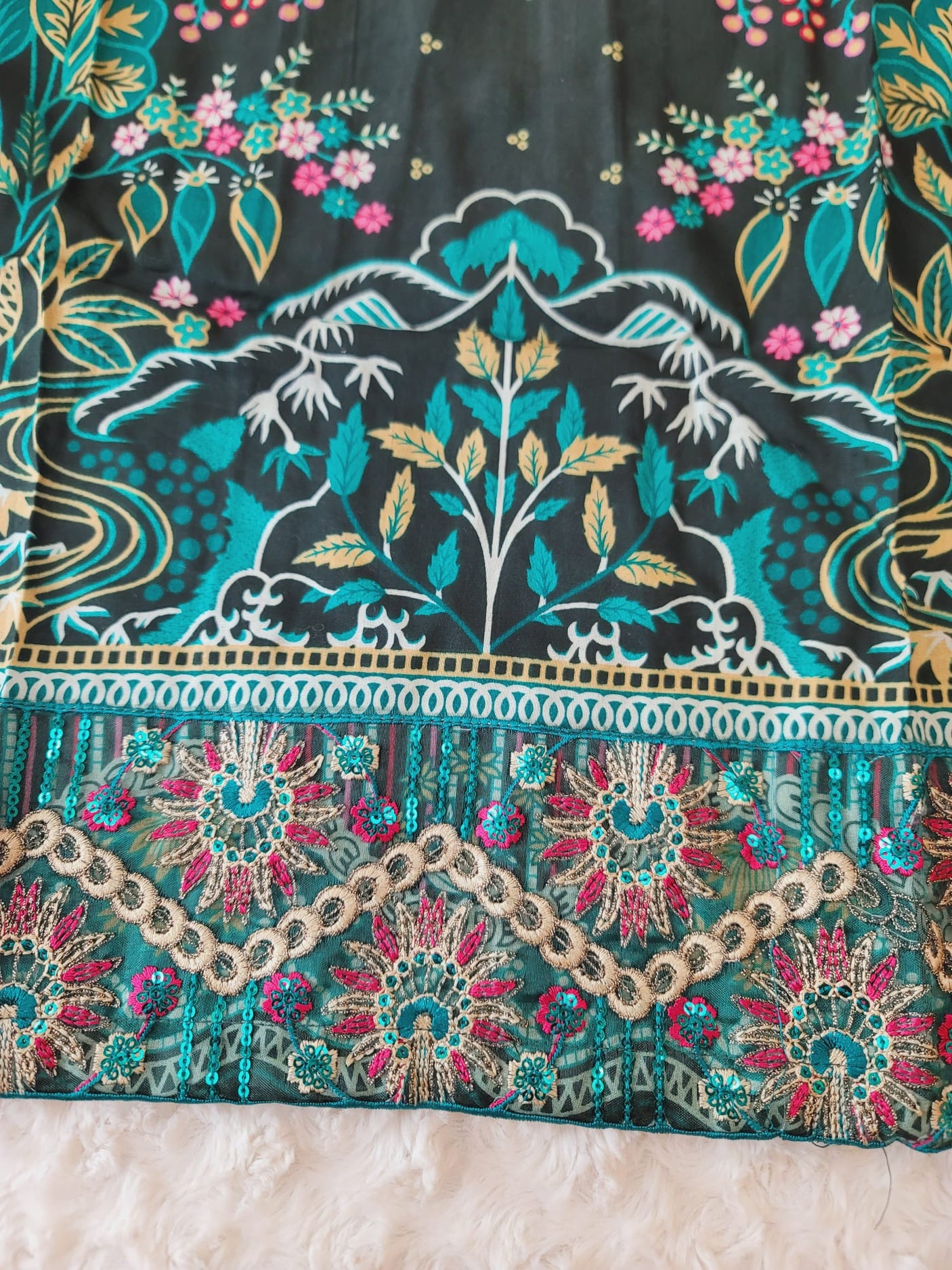 Pakistani Stitched lawn Embroidered Salwar kameez ready to ship