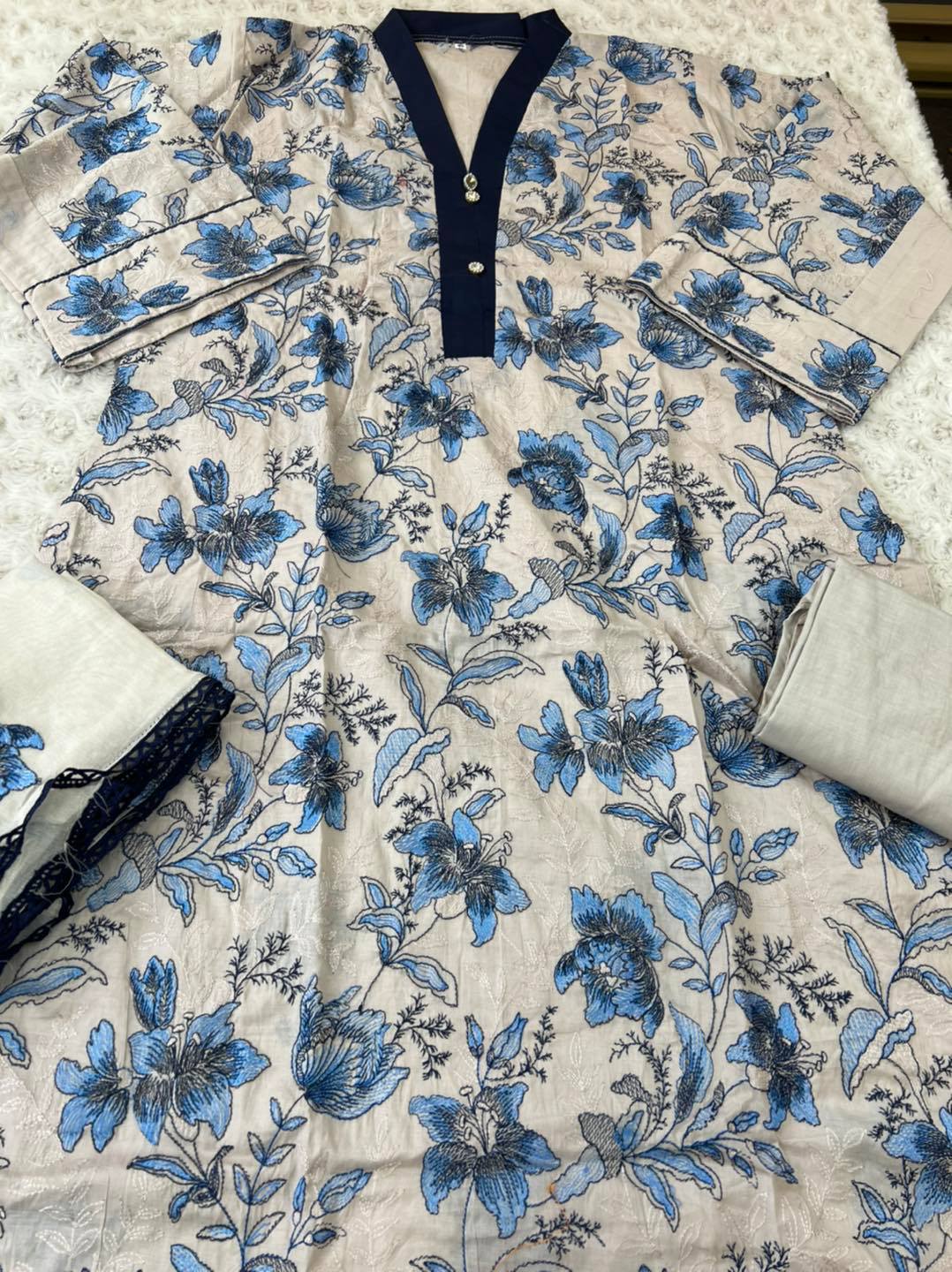 Pakistani Stitched Embroidery Lawn Suit Ready To Ship