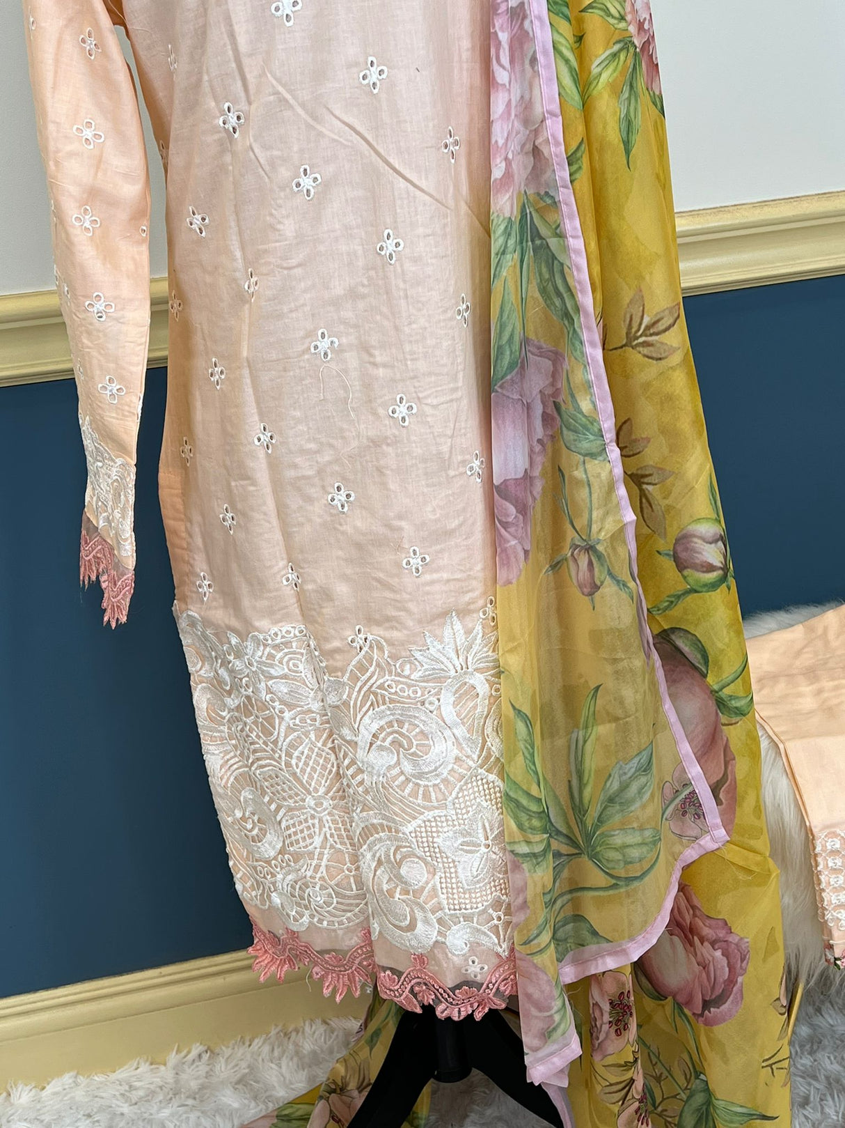 Luxury lawn with Silk dupatta Ready To Ship