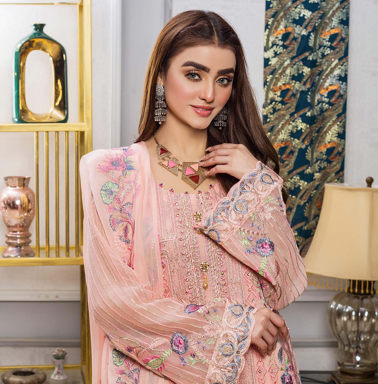 Zainab Fazlani Luxury Embrodered chiffon Collection 100% Original