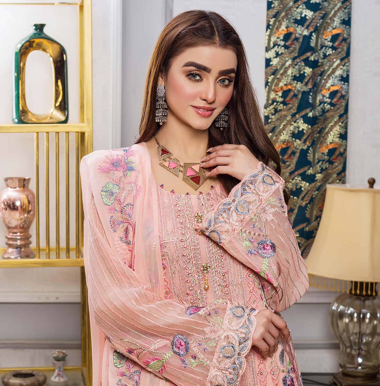 Zainab Fazlani Luxury Embrodered chiffon Collection 100% Original