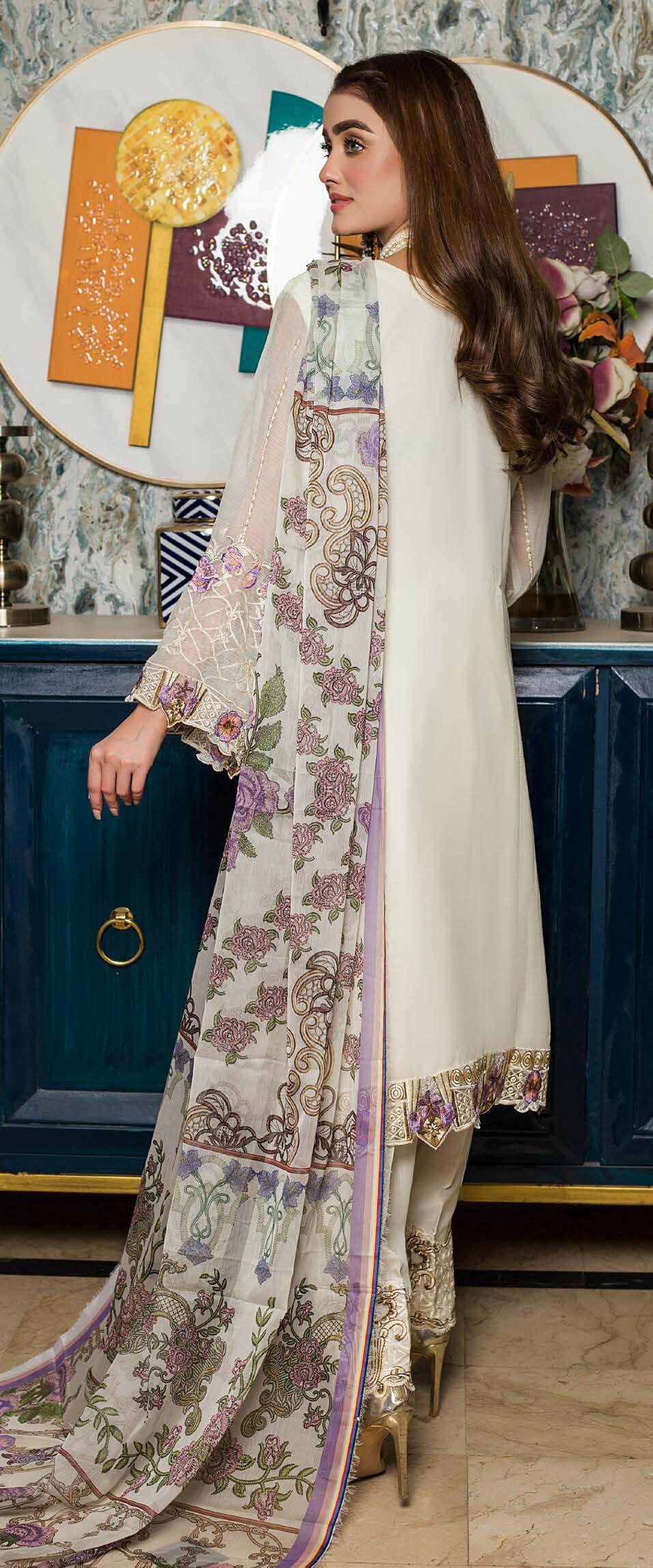 Zainab Fazlani Luxury Embrodered chiffon Collection 100% Original