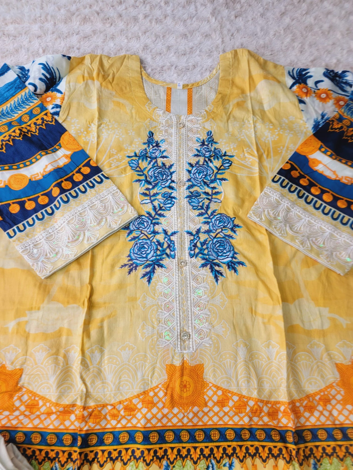 Pakistani Stitched lawn Embroidered Salwar kameez ready to ship