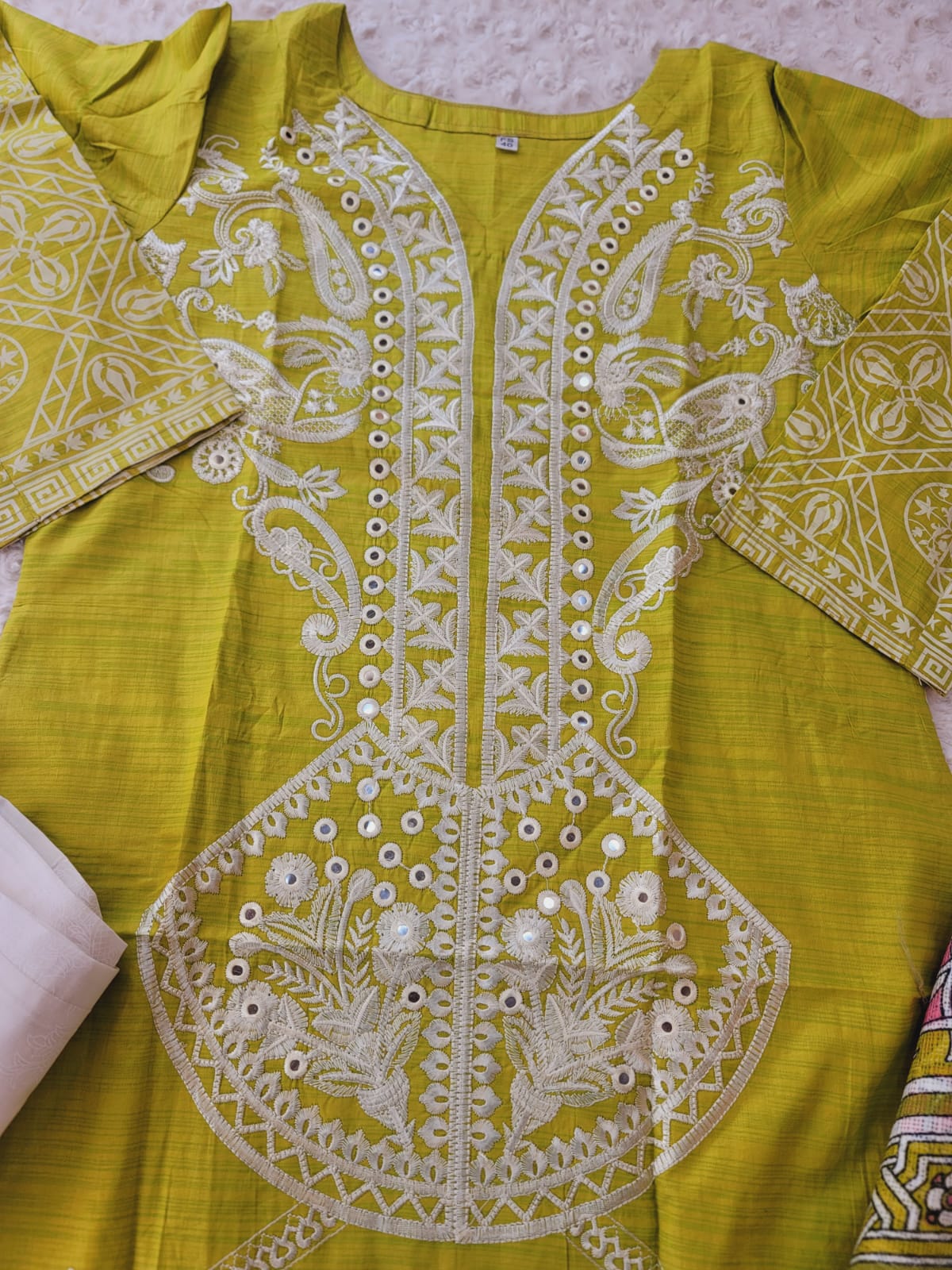Indian Cotton Stitched Embroidery Suit Ready To Ship