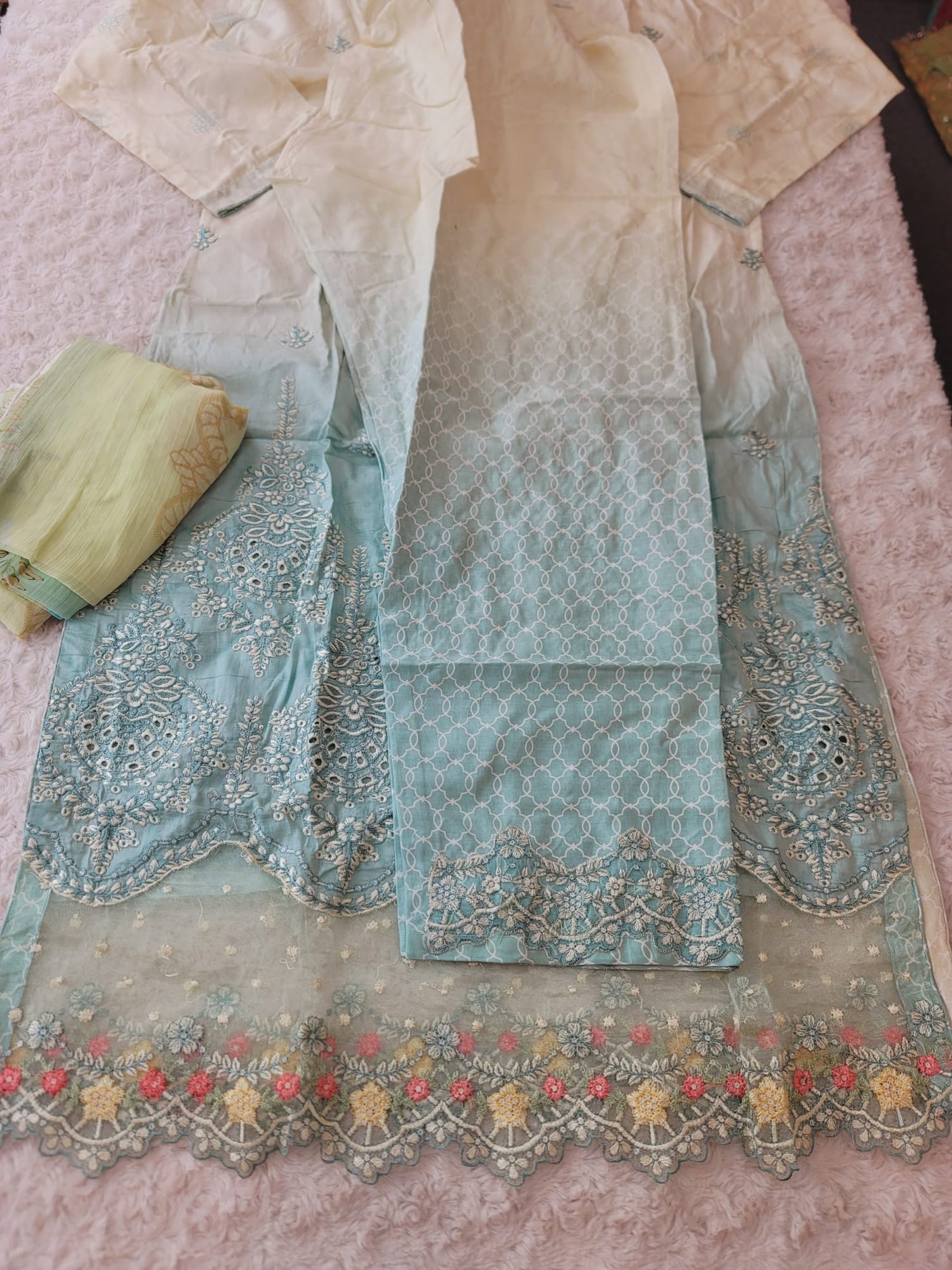 Pakistani Stitched lawn Embroidered Salwar kameez ready to ship