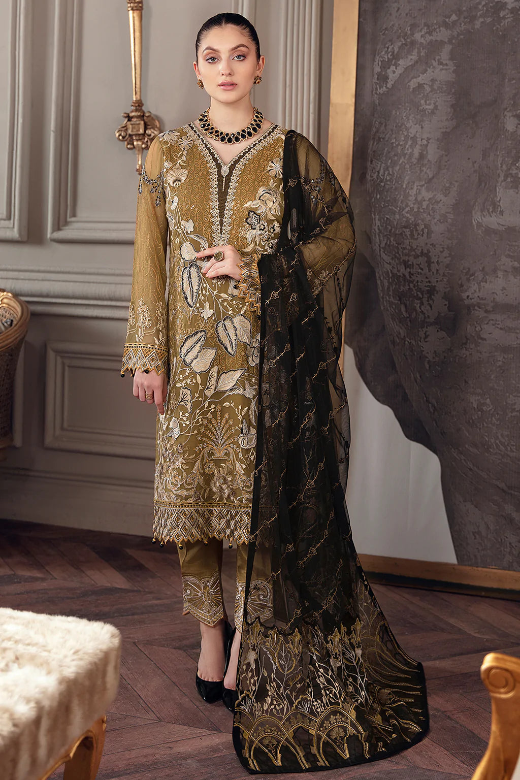 Chevron by Ramsha Luxury Chiffon Embroidered Collection