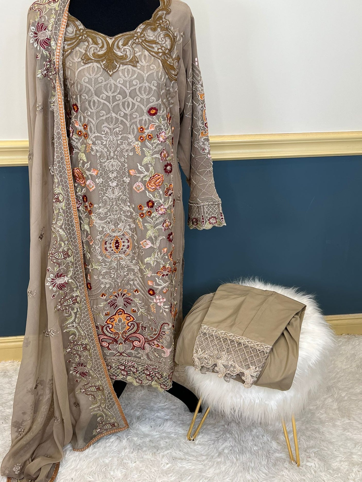 Pakistani Stitched Embroidery Party Wear Dresses Ready To Ship