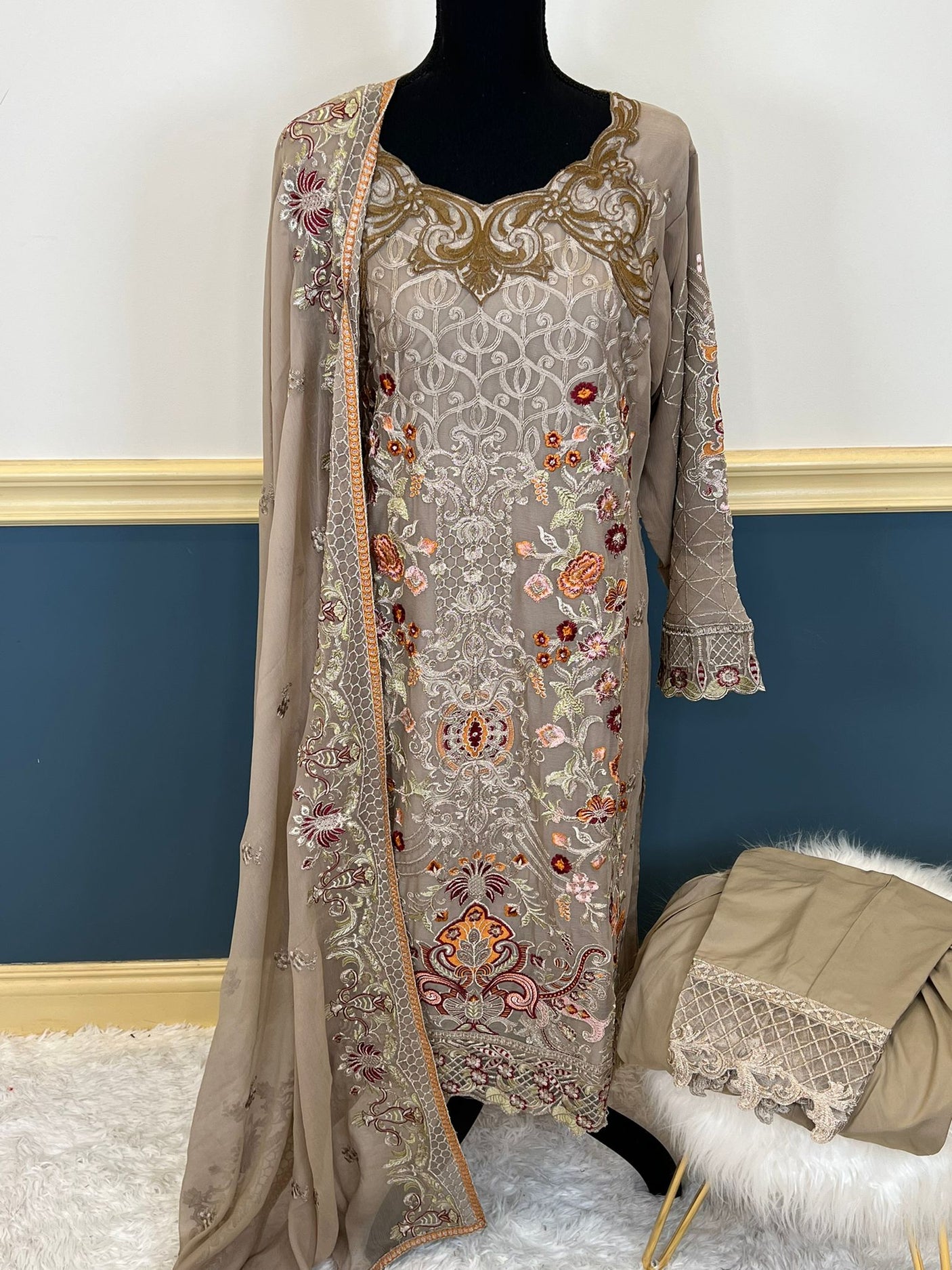 Pakistani Stitched Embroidery Party Wear Dresses Ready To Ship