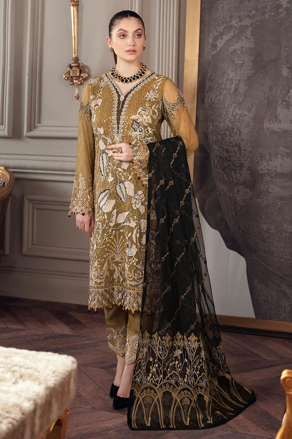 Chevron by Ramsha Luxury Chiffon Embroidered Collection