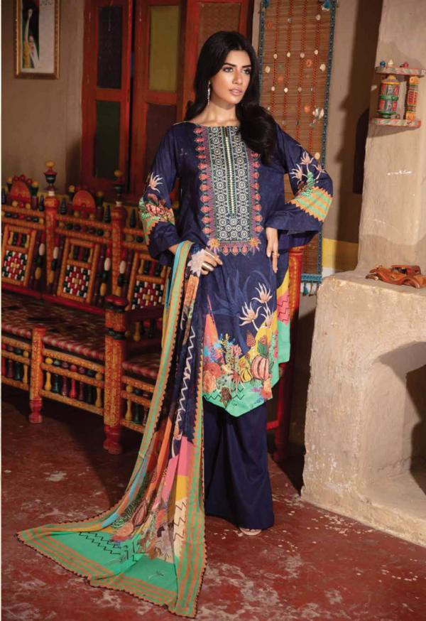 Johra Mahsa Embroidered Digital Printed Lawn-100% Original Guaranteed