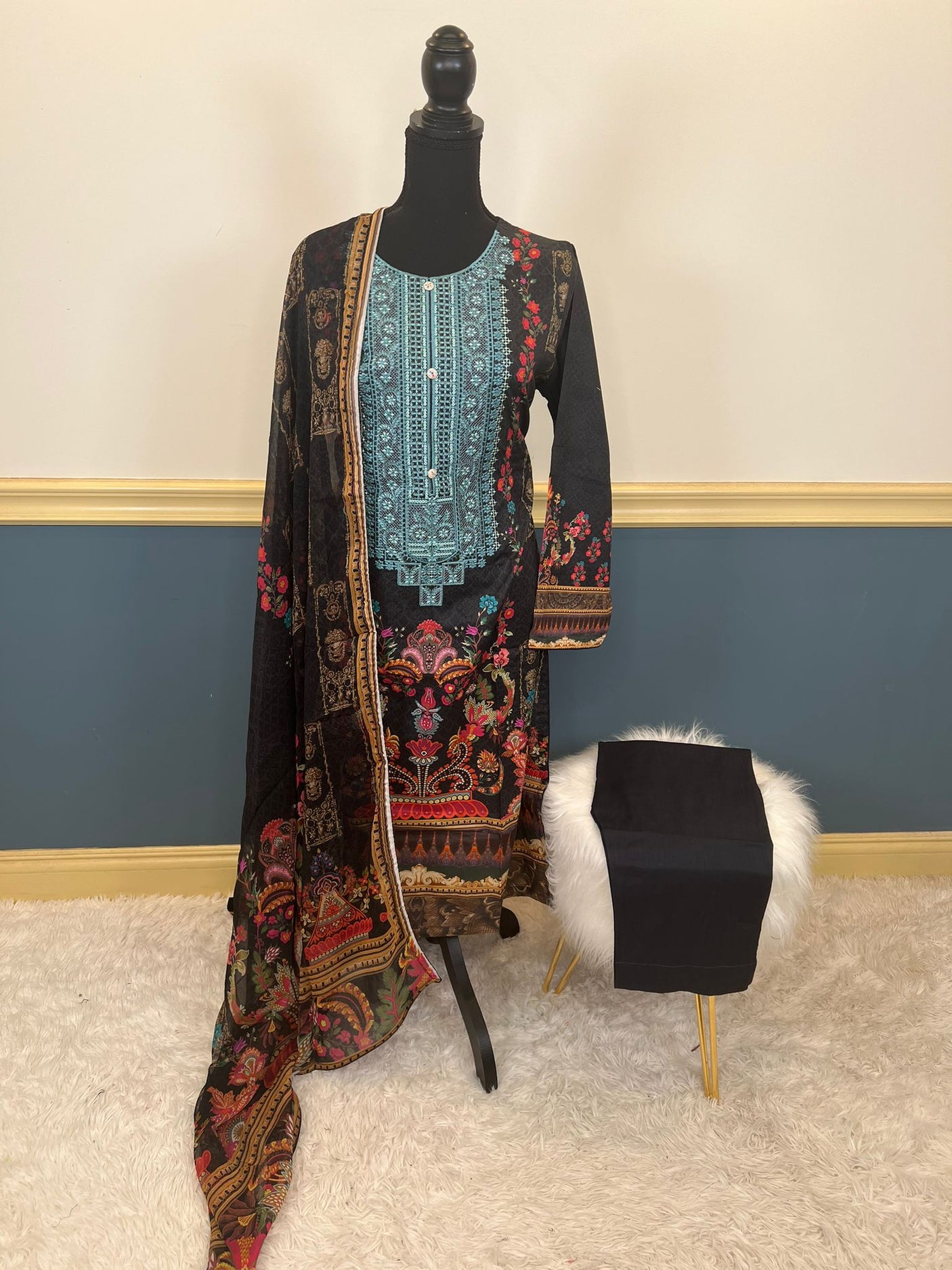 Pakistani Stitched Embroidery luxury lawn Dresses Ready To Ship