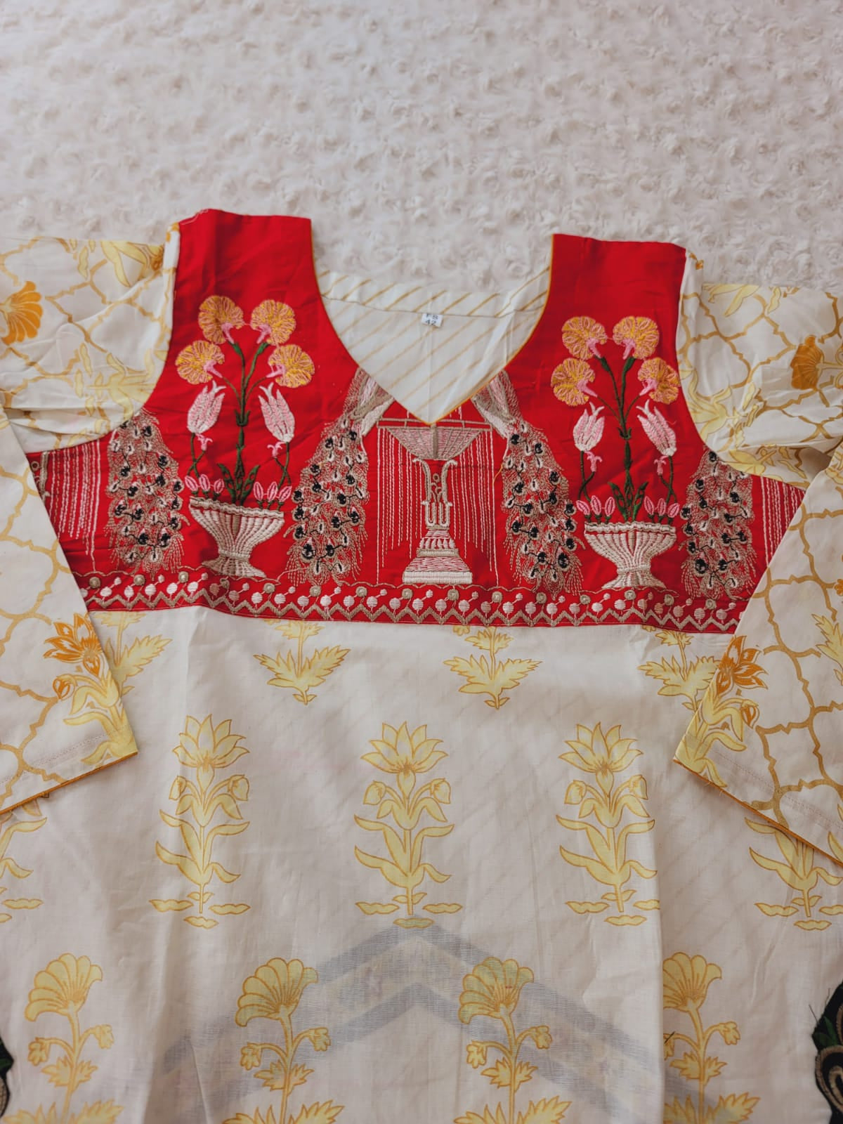 Indian Cotton Stitched Embroidery Suit Ready To Ship