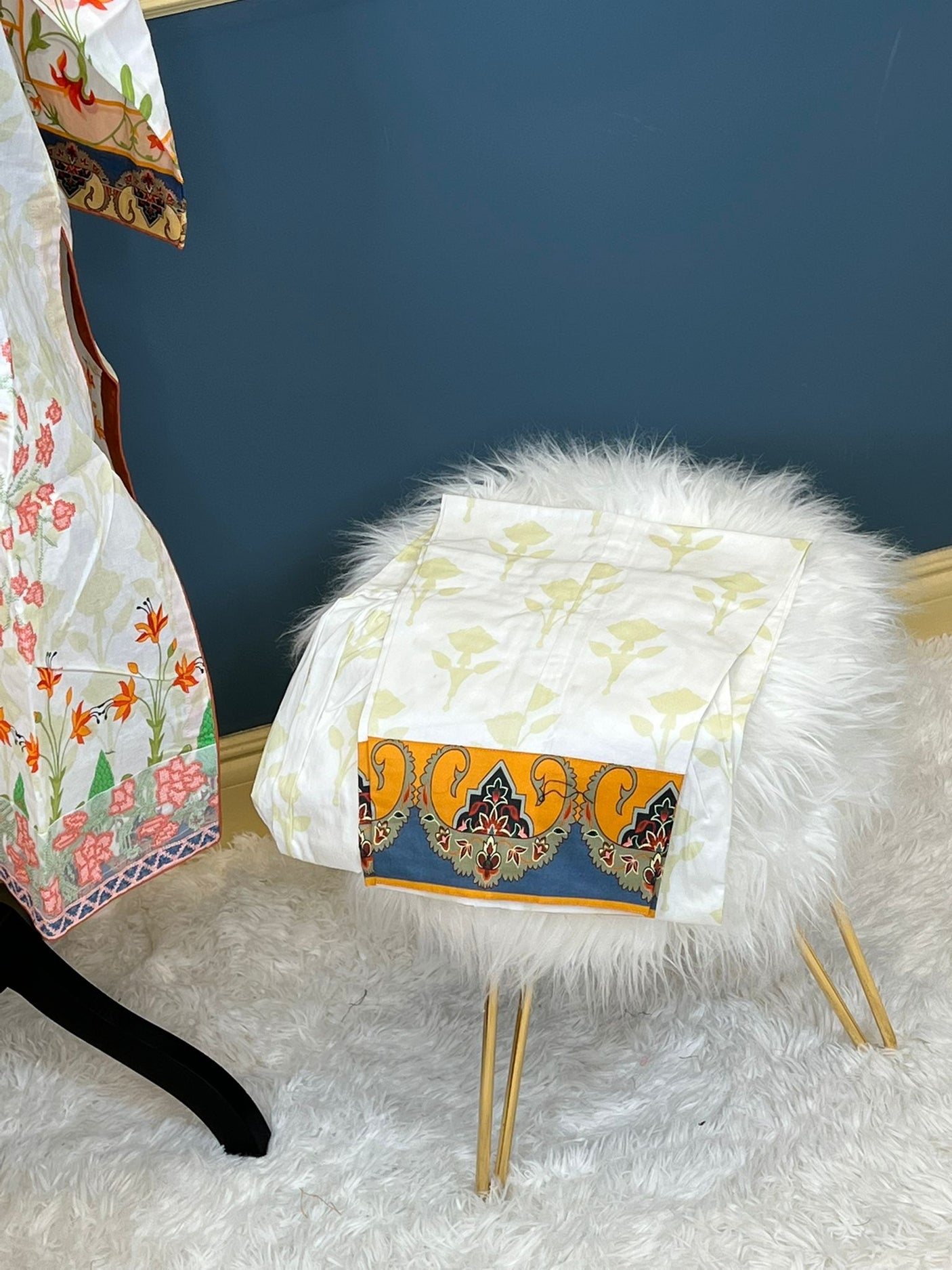 Pakistani lawn stitched Embroidered Suit Ready To Ship