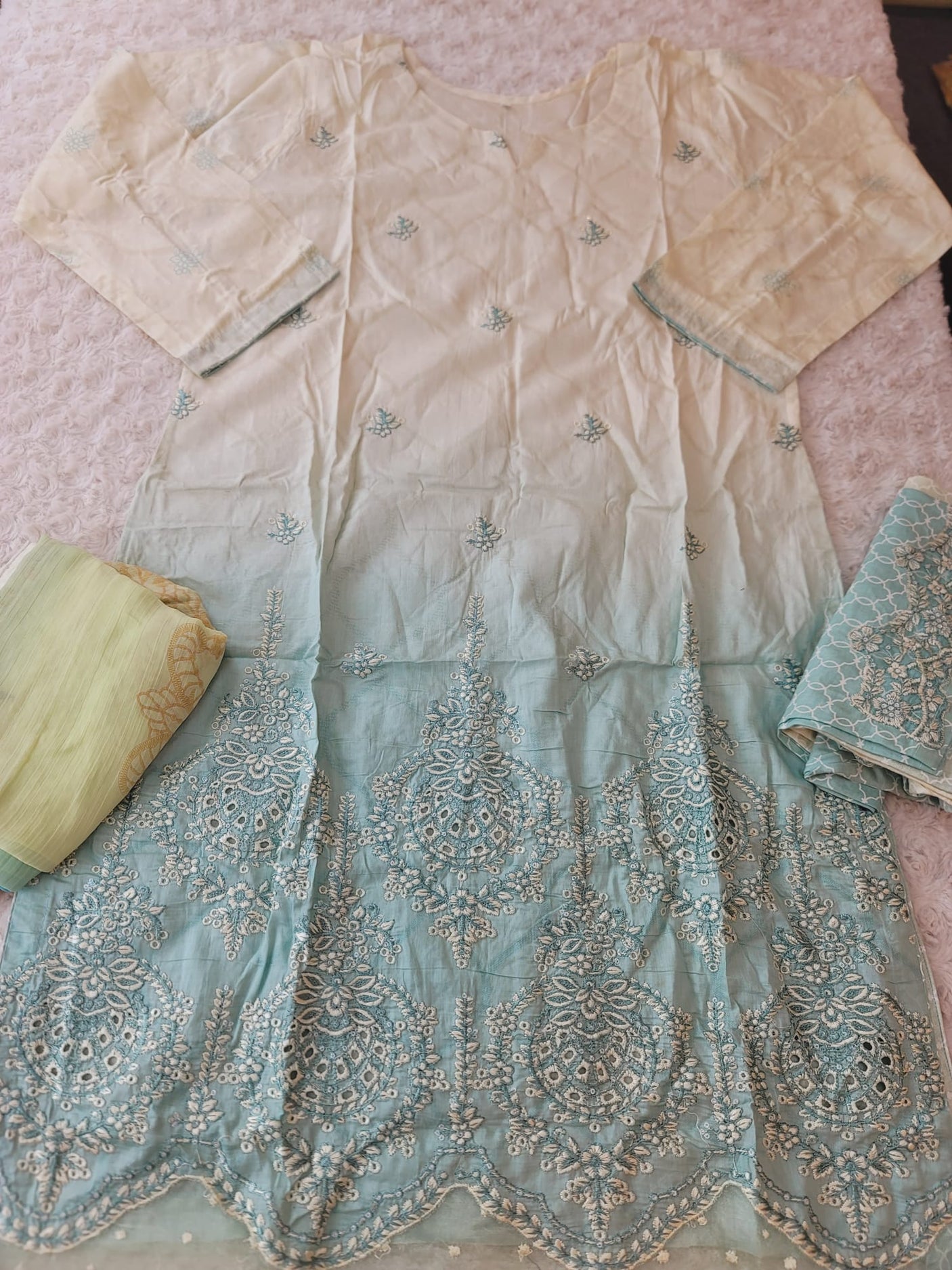 Pakistani Stitched lawn Embroidered Salwar kameez ready to ship