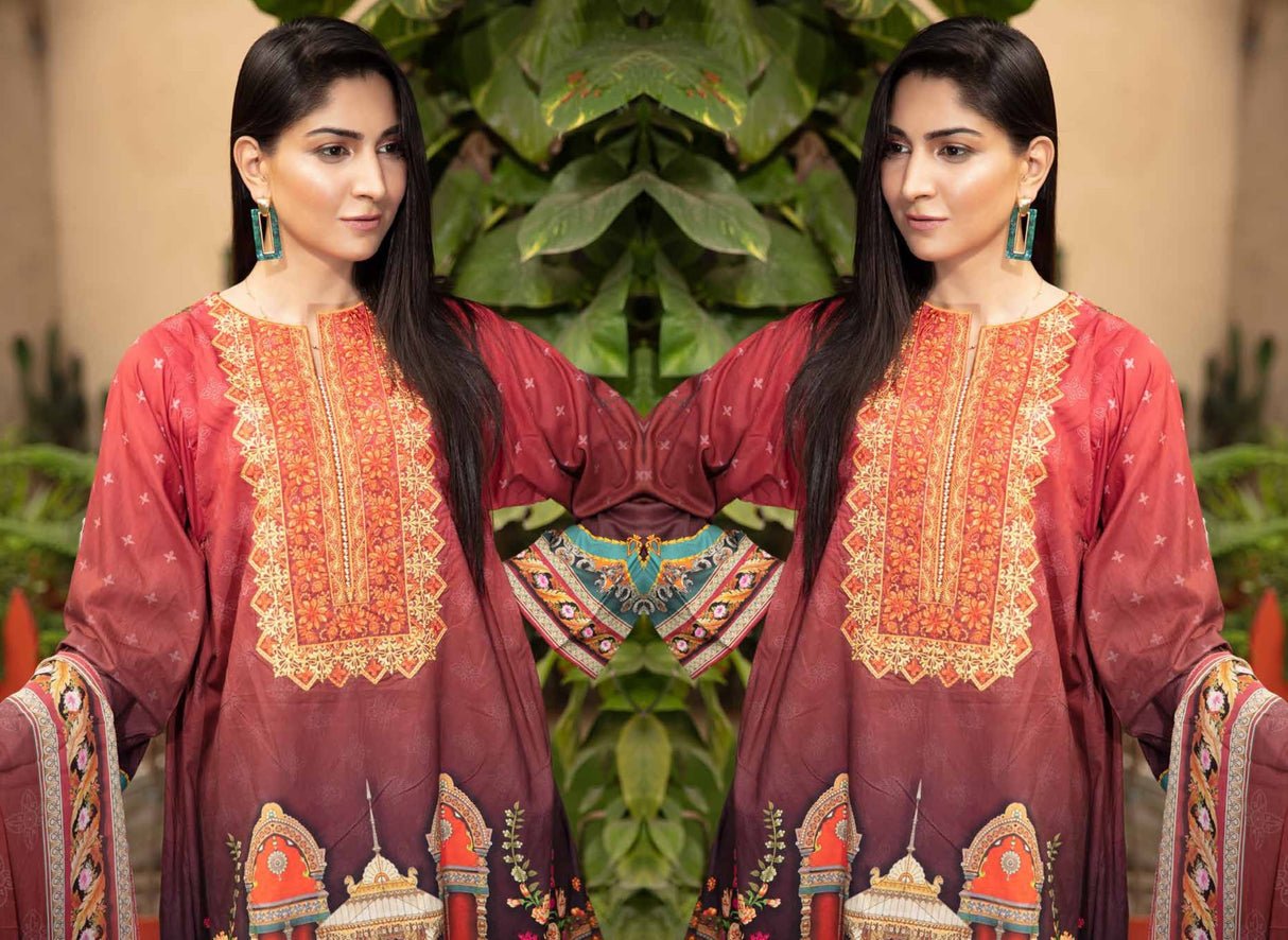 Johra Margrate Embroidered Lawn-100% Original Guaranteed