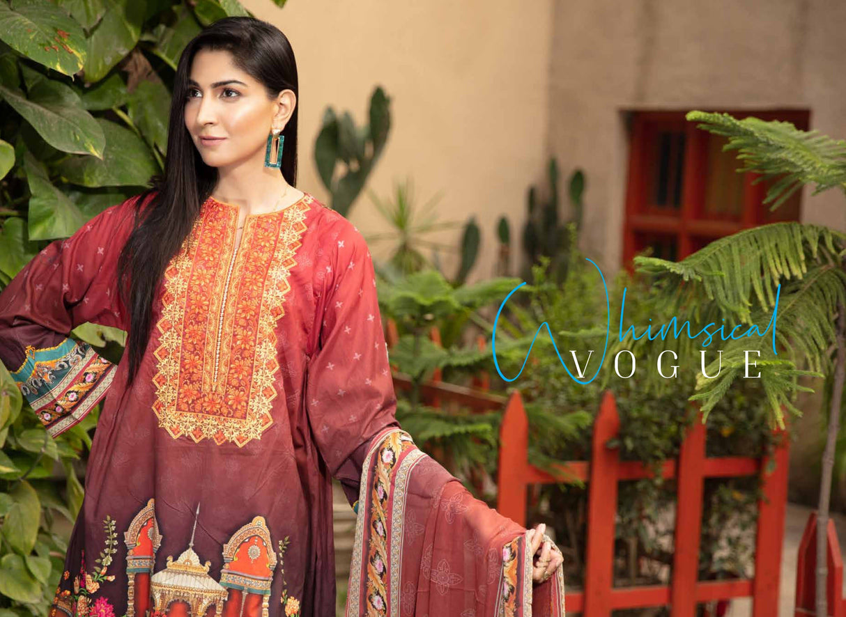 Johra Margrate Embroidered Lawn-100% Original Guaranteed