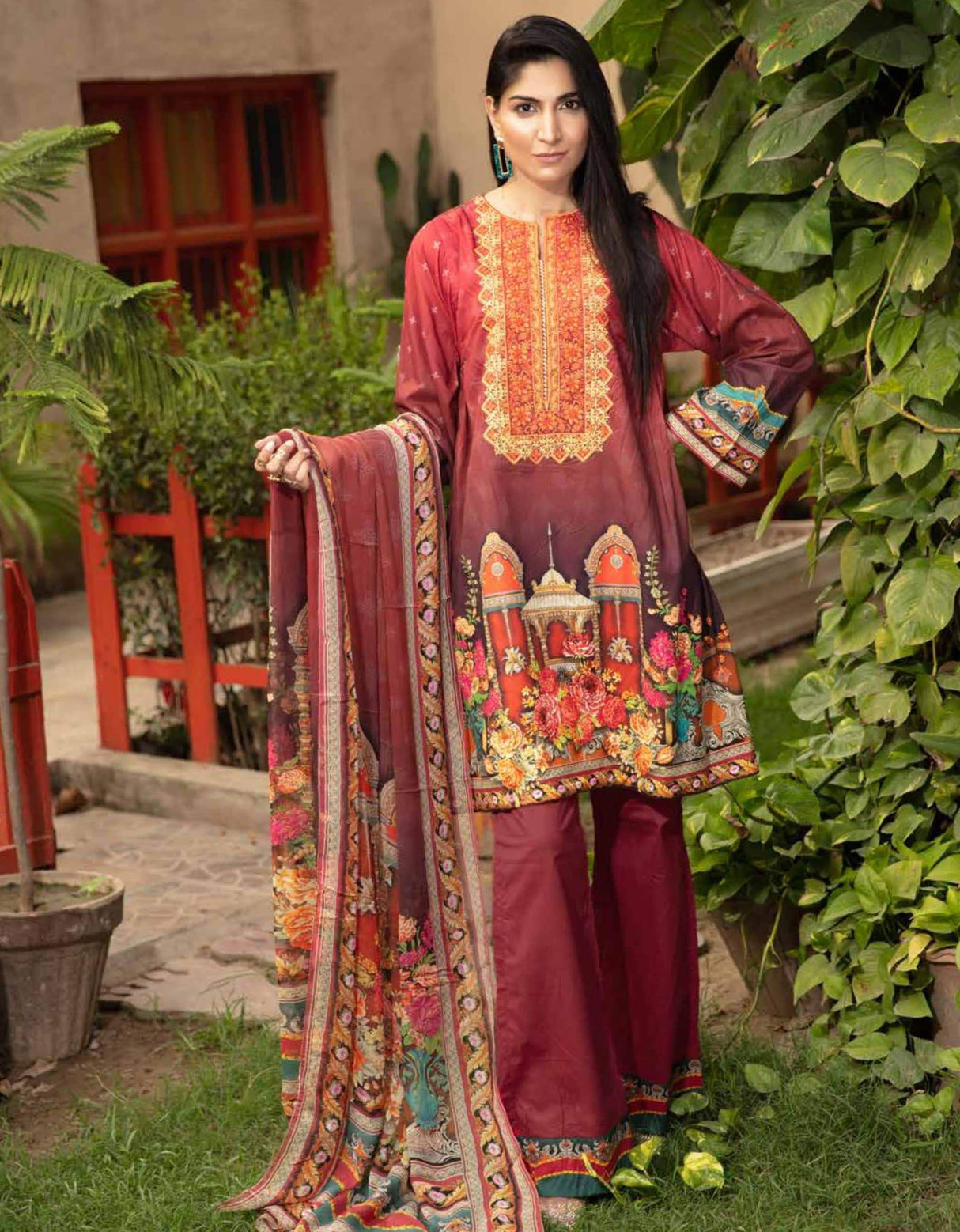 Johra Margrate Embroidered Lawn-100% Original Guaranteed