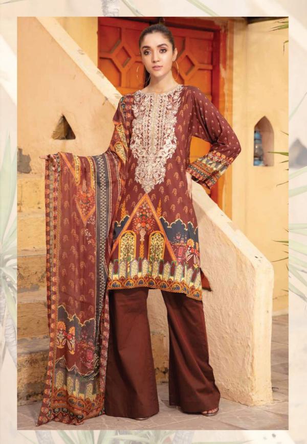 Johra Mahsa Embroidered Digital Printed Lawn-100% Original Guaranteed