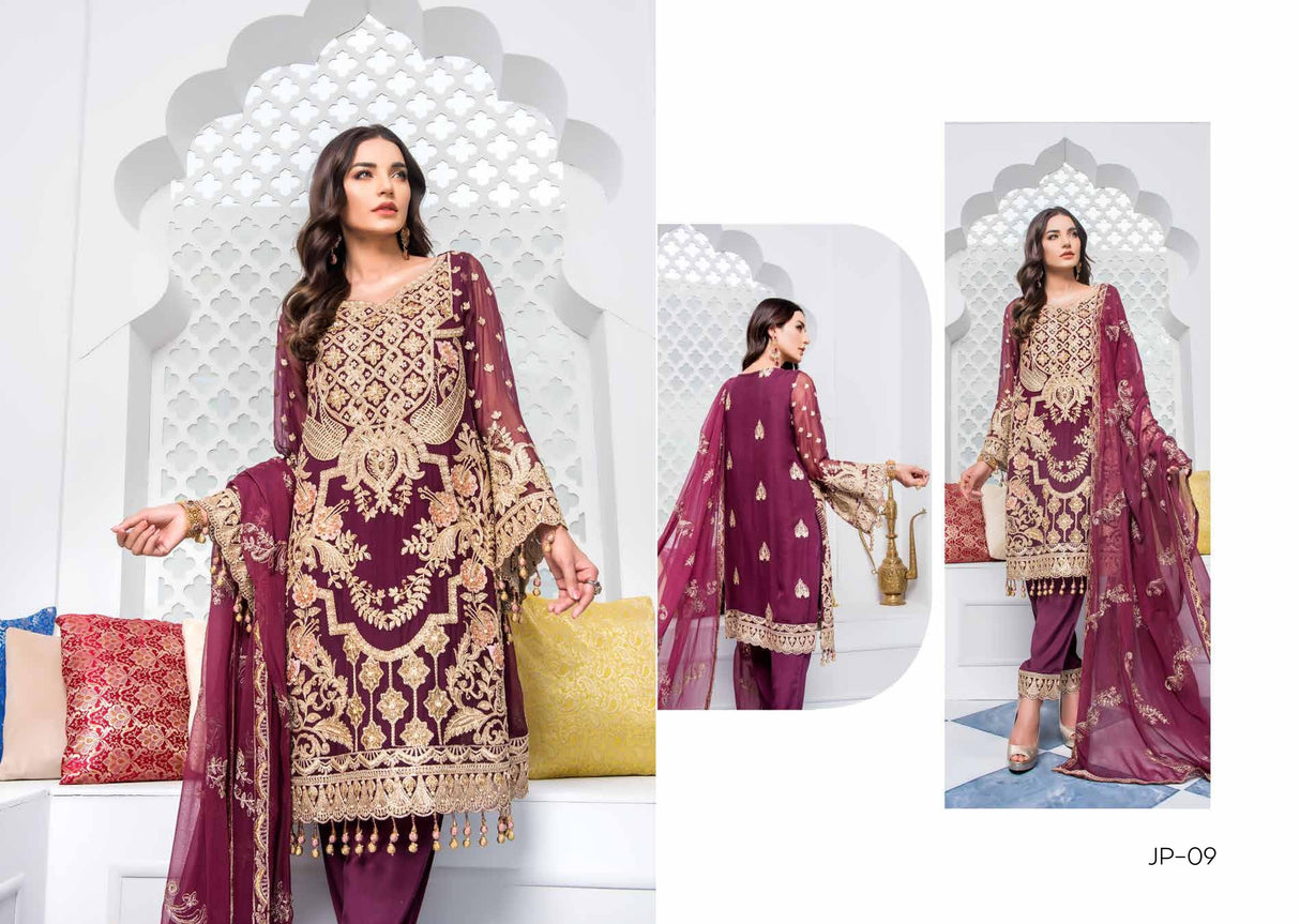 Jannan Final Premium Chiffon Embroidered Collection 2021 -100% Original Guaranteed