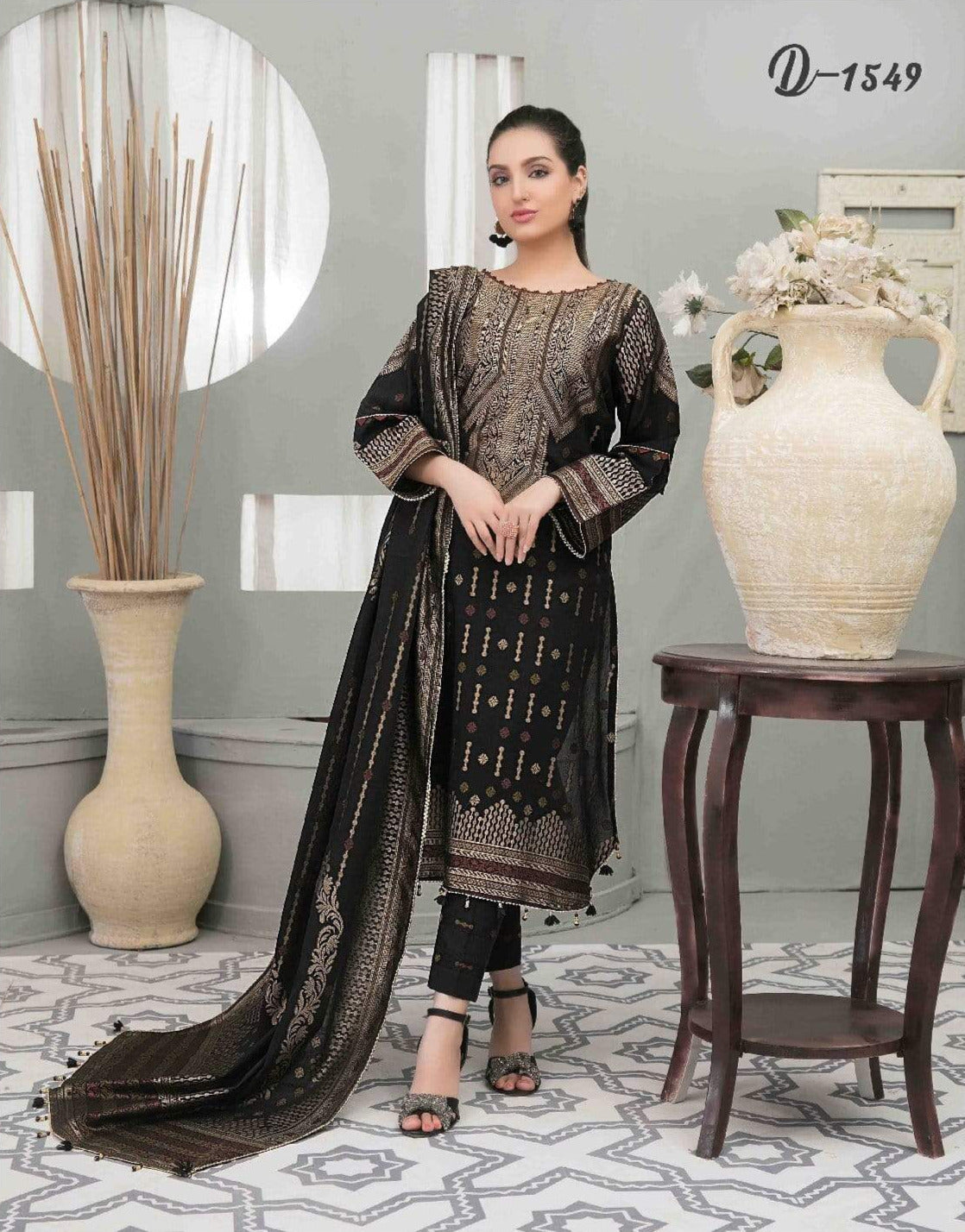 Bold with Gold By Tawakkal Embroidered Lawn-100% Original Guaranteed