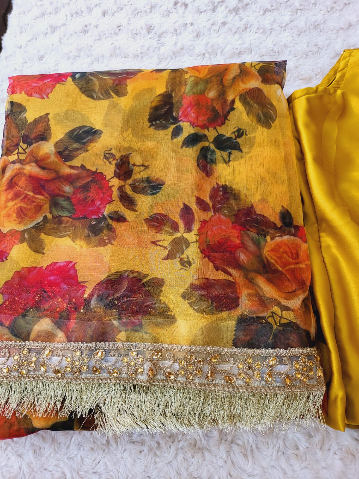 Pure Organza Saree with Stiched Blouse