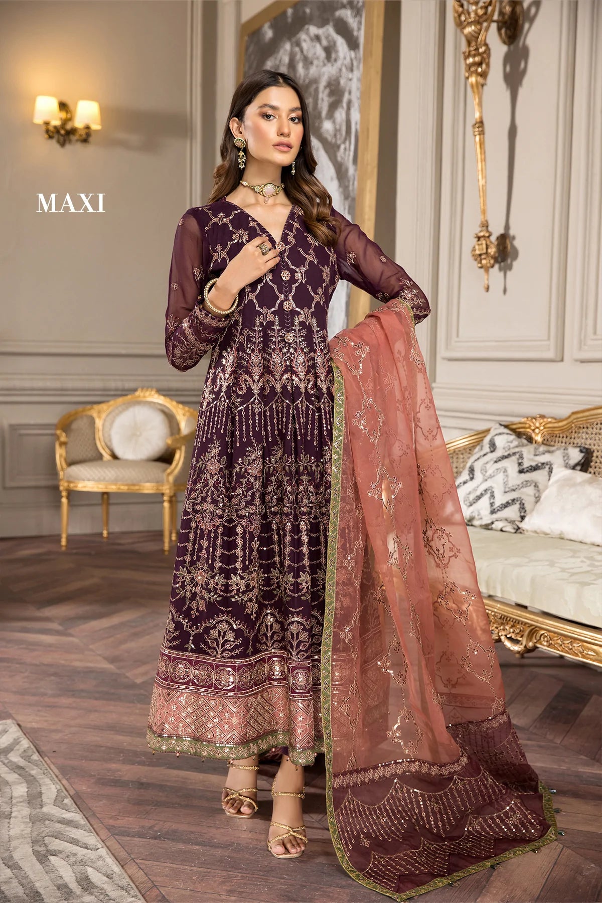 Alizeh Embroidered Chiffon Collection100% Original