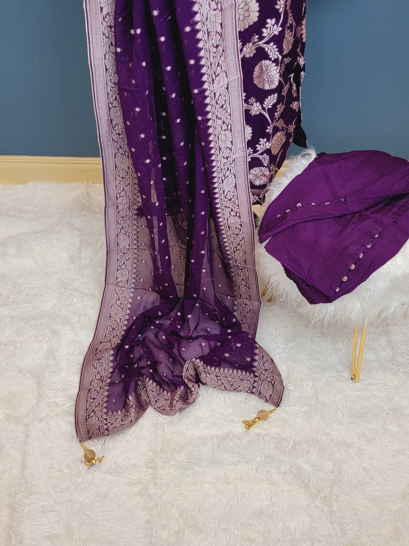 Pure Khaddi Georgette Banarasi Salwer Kamiz