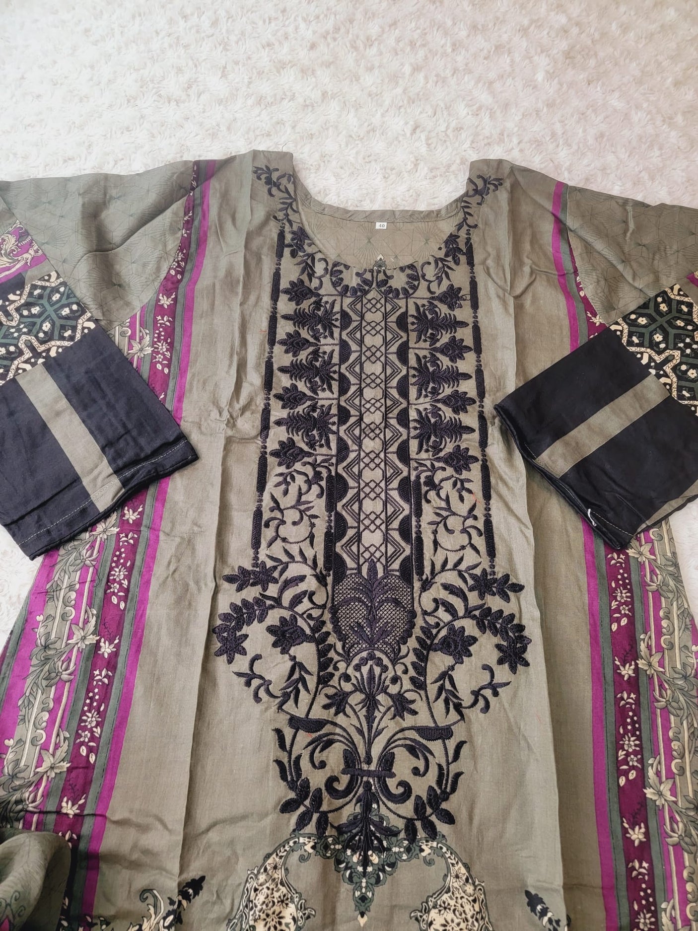 Pakistani Stitched lawn Embroidered Salwar kameez ready to ship