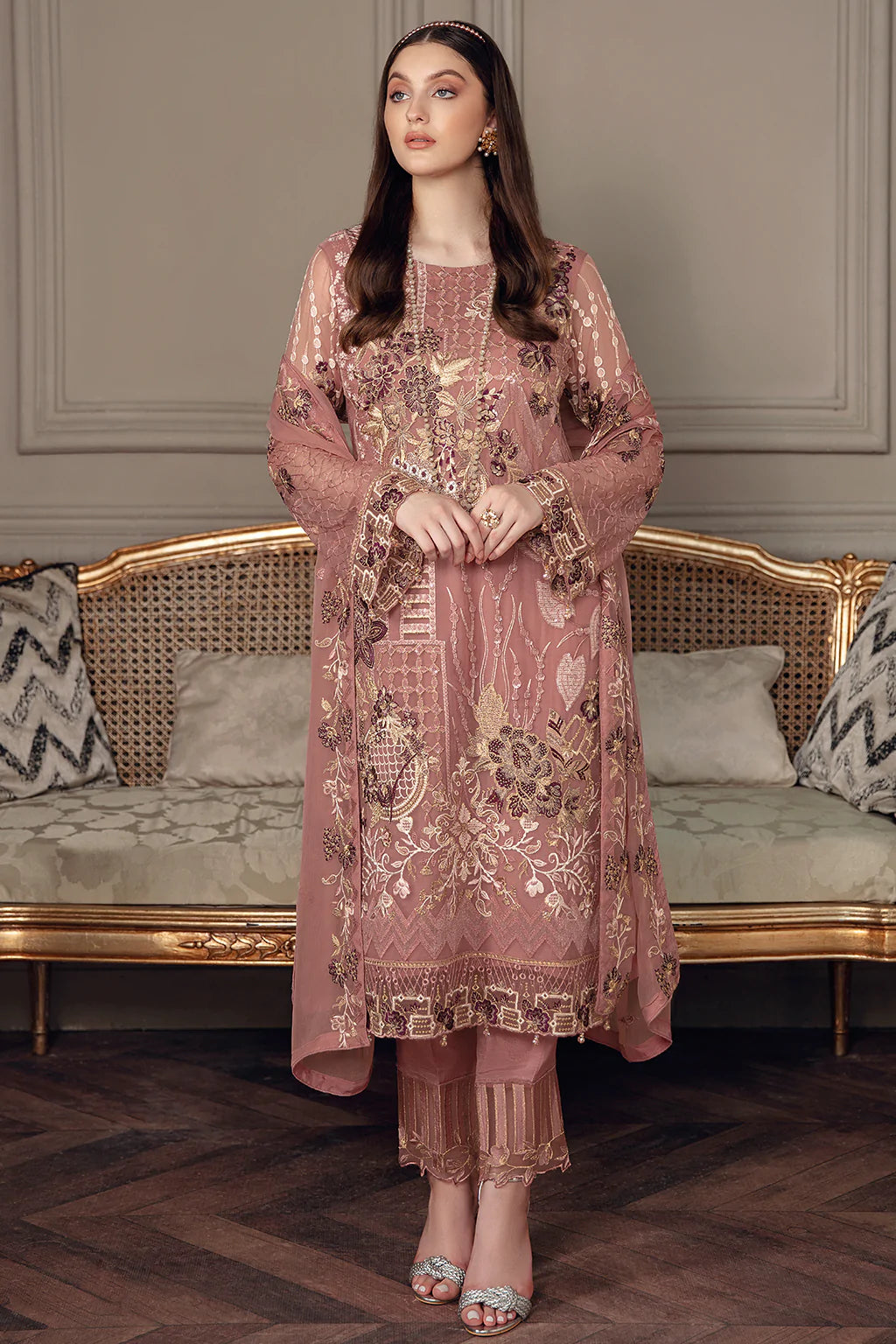 Chevron by Ramsha Luxury Chiffon Embroidered Collection